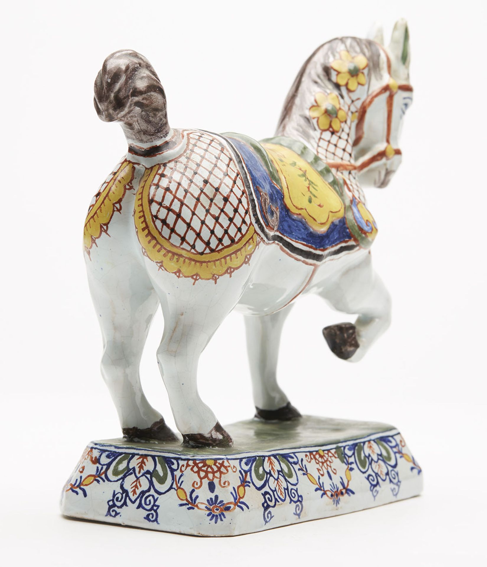 ANTIQUE DELFT POLYCHROME MODEL OF A HORSE 19TH C. - Image 5 of 10