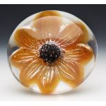 VINTAGE STYLISH FRENCH DAUM FLORAL GLASS PAPERWEIGHT 20TH C.