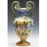 ANTIQUE ITALIAN CANTAGALLI MAIOLICA VASE 19/20TH C.