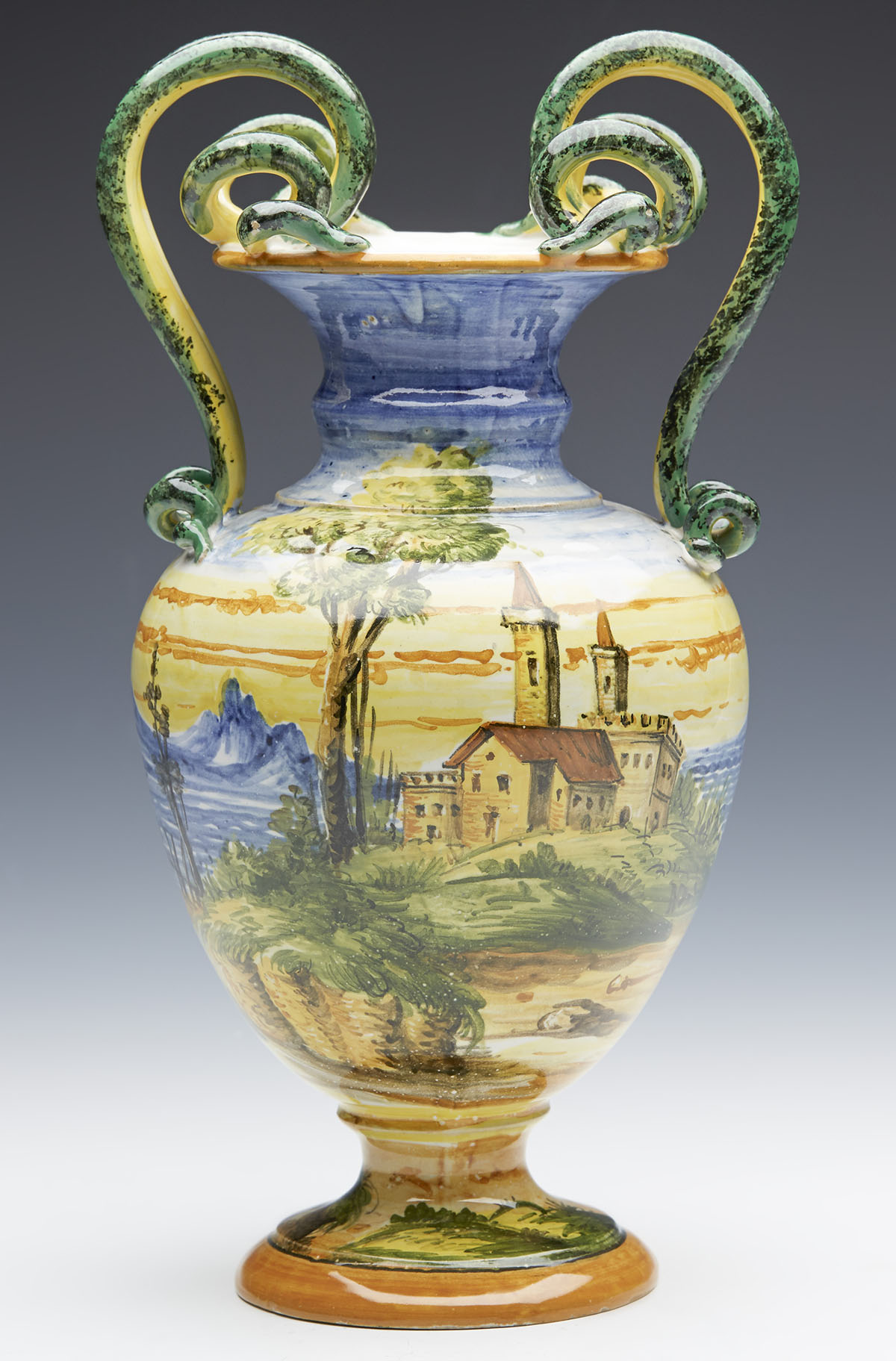 ANTIQUE ITALIAN CANTAGALLI MAIOLICA VASE 19/20TH C. - Image 8 of 8