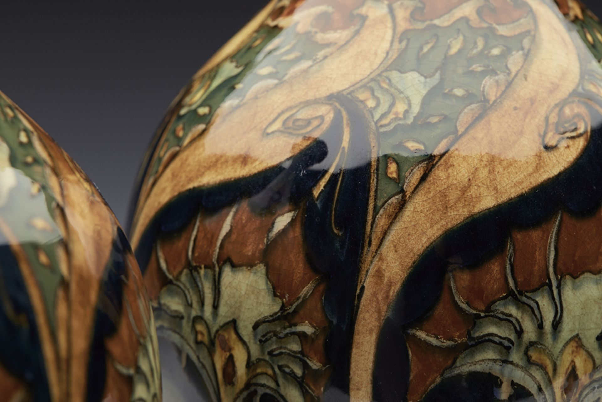 Pair Art Pottery Rozenburg Stylish Floral Design Vases 1896 - Image 16 of 16