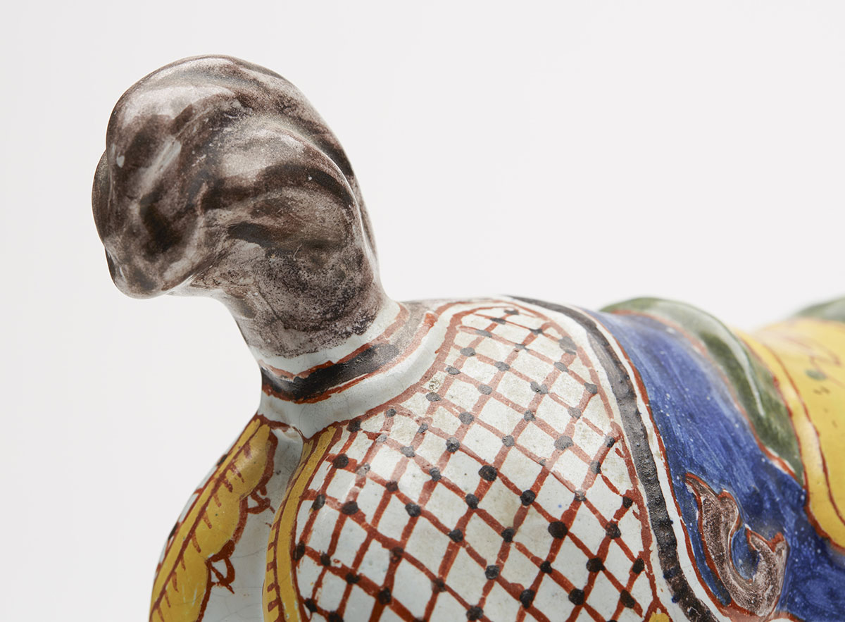 ANTIQUE DELFT POLYCHROME MODEL OF A HORSE 19TH C. - Image 6 of 10