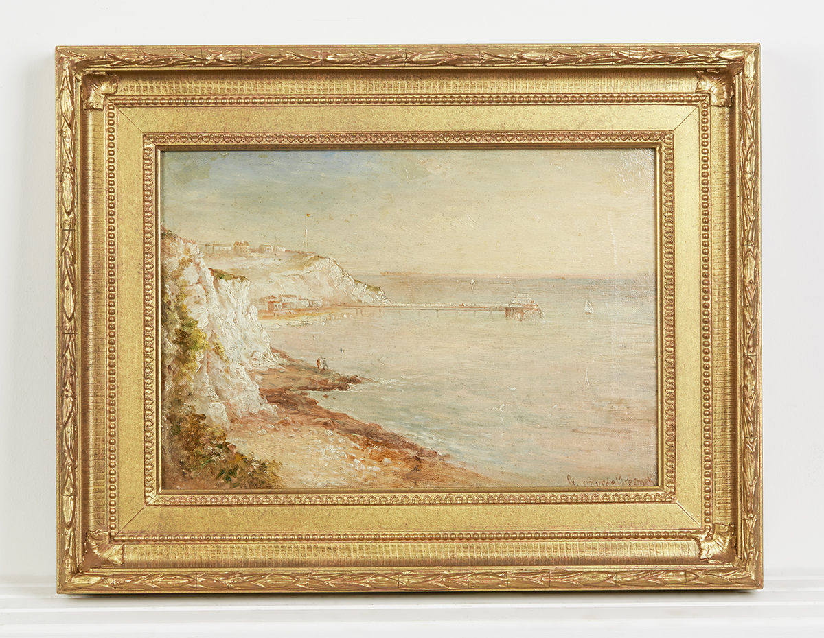 Gustave De Breanski, Coastline Oil On Canvas, 19th C.