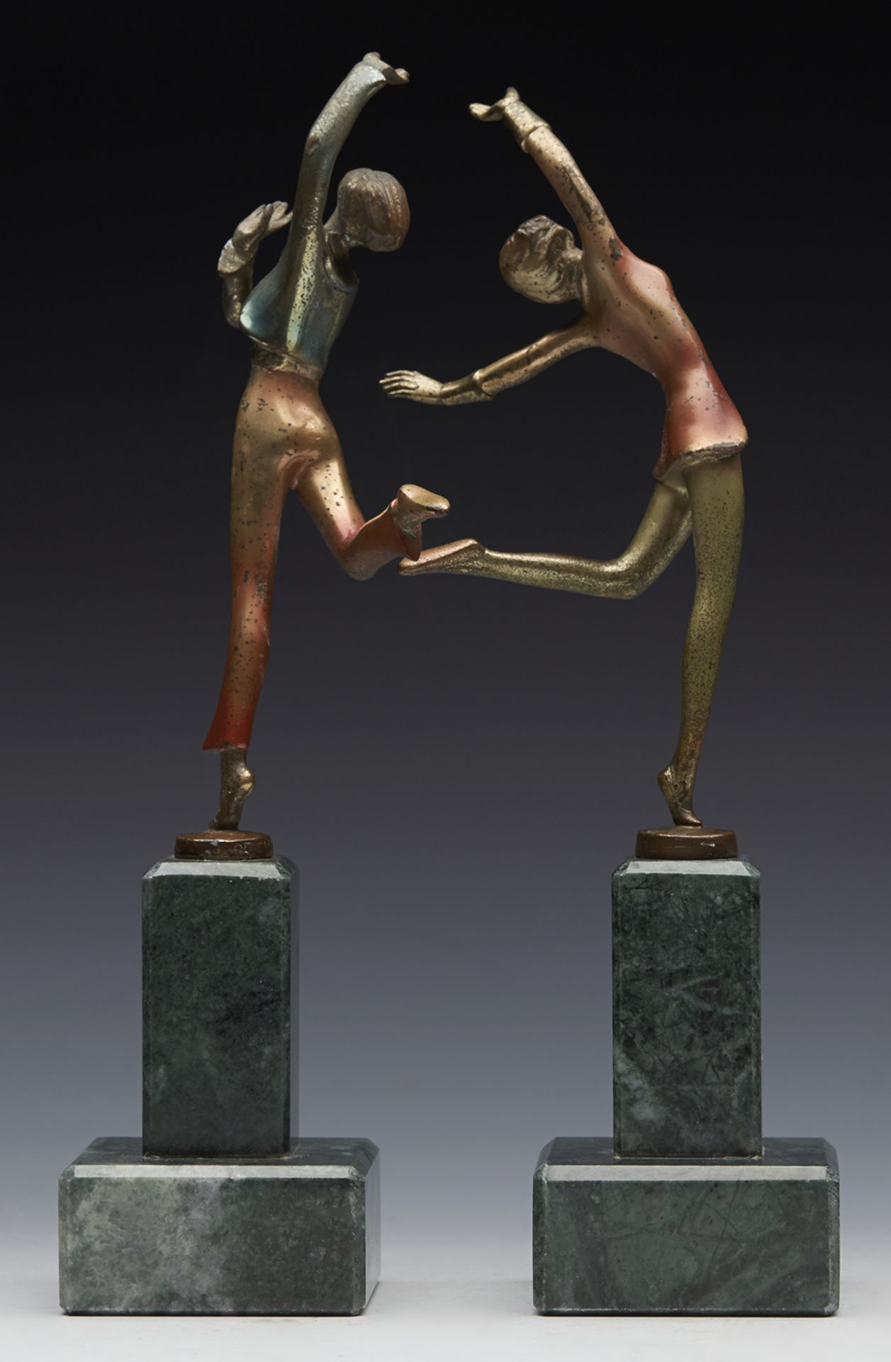 Pair Art Deco Cold Painted Bronze Dancers Josef Lorenzl C.1930 - Image 9 of 15