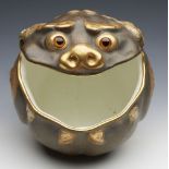 ANTIQUE MOORE BROTHERS GROTESQUE BRONZED FROG VASE C.1880