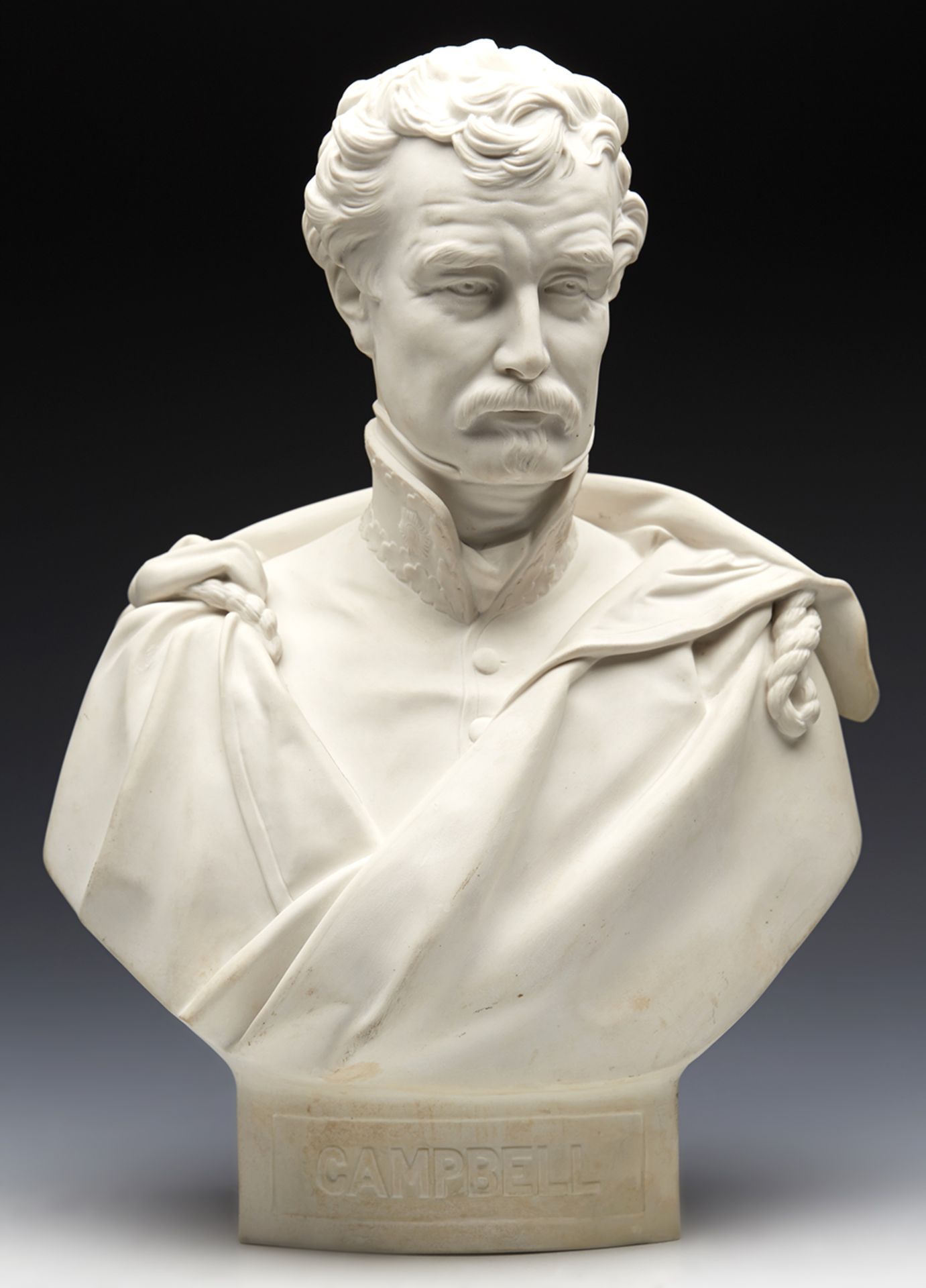 ANTIQUE RIDGWAY PARIAN BUST OF SIR COLIN CAMPBELL BY J DURHAM 1858