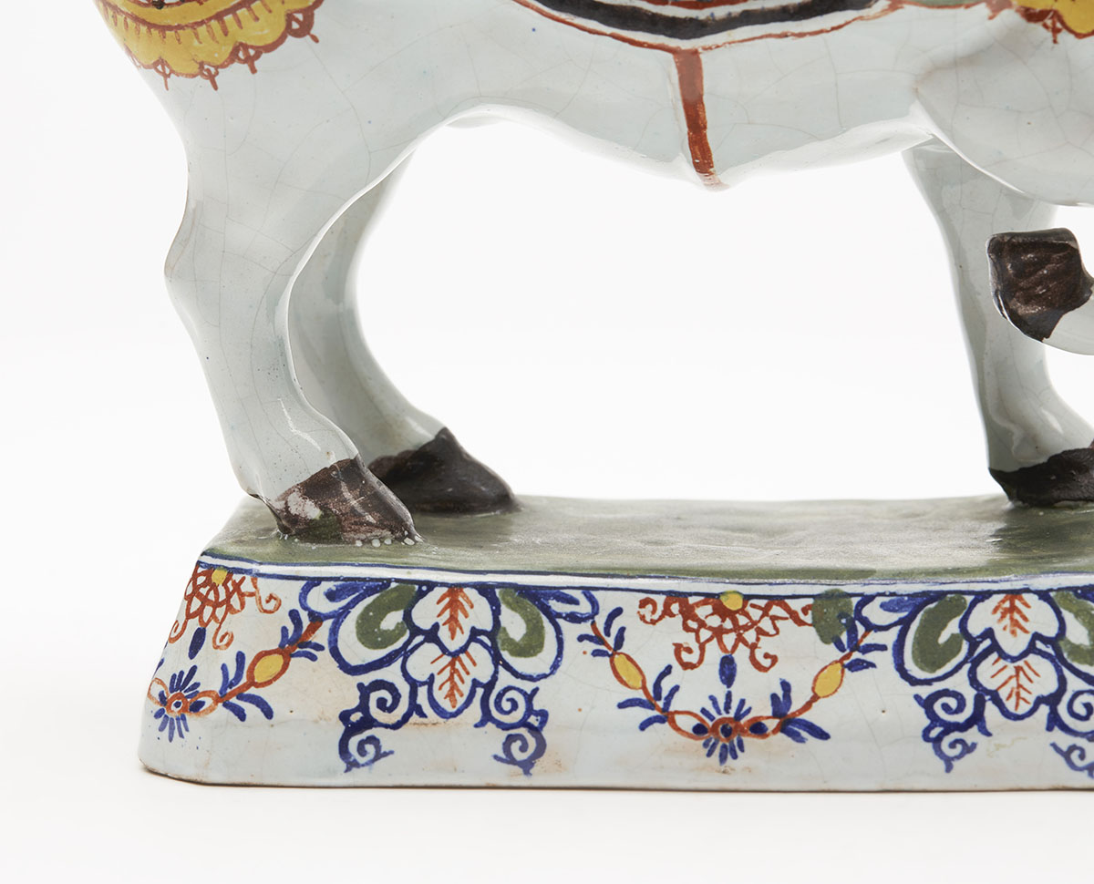 ANTIQUE DELFT POLYCHROME MODEL OF A HORSE 19TH C. - Image 3 of 10