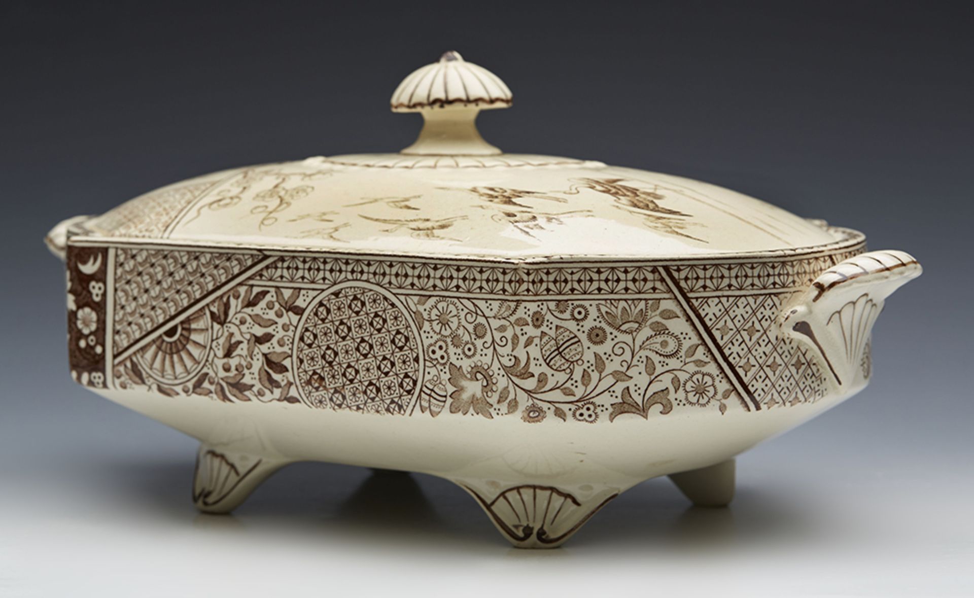 AESTHETIC MOVEMENT BROWNHILL KIOTO PATTERN LIDDED TUREEN DATED 1883 - Image 10 of 10