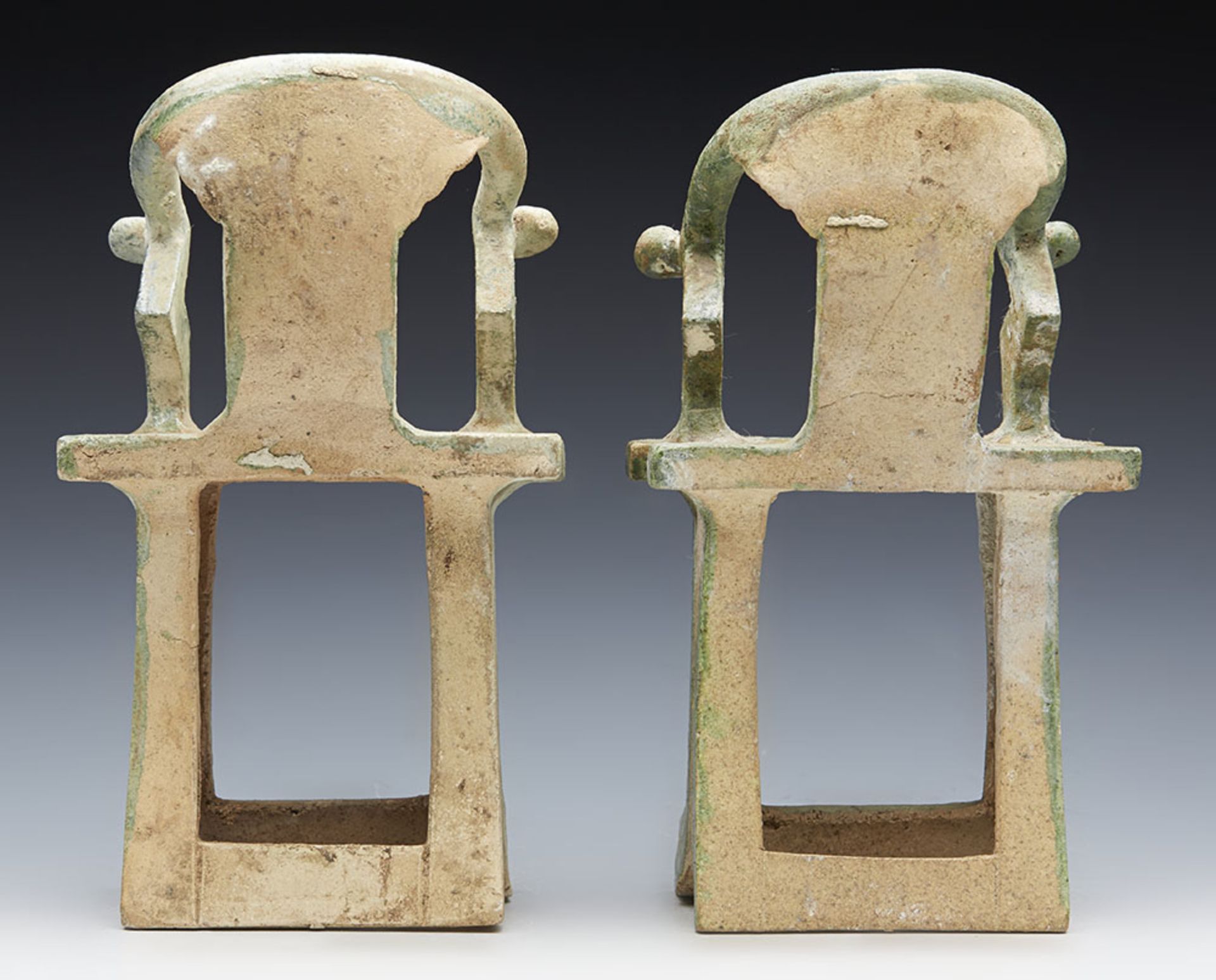 Pair Antique Chinese Ming Earthenware Tomb Chairs 1368-1644 - Image 5 of 15