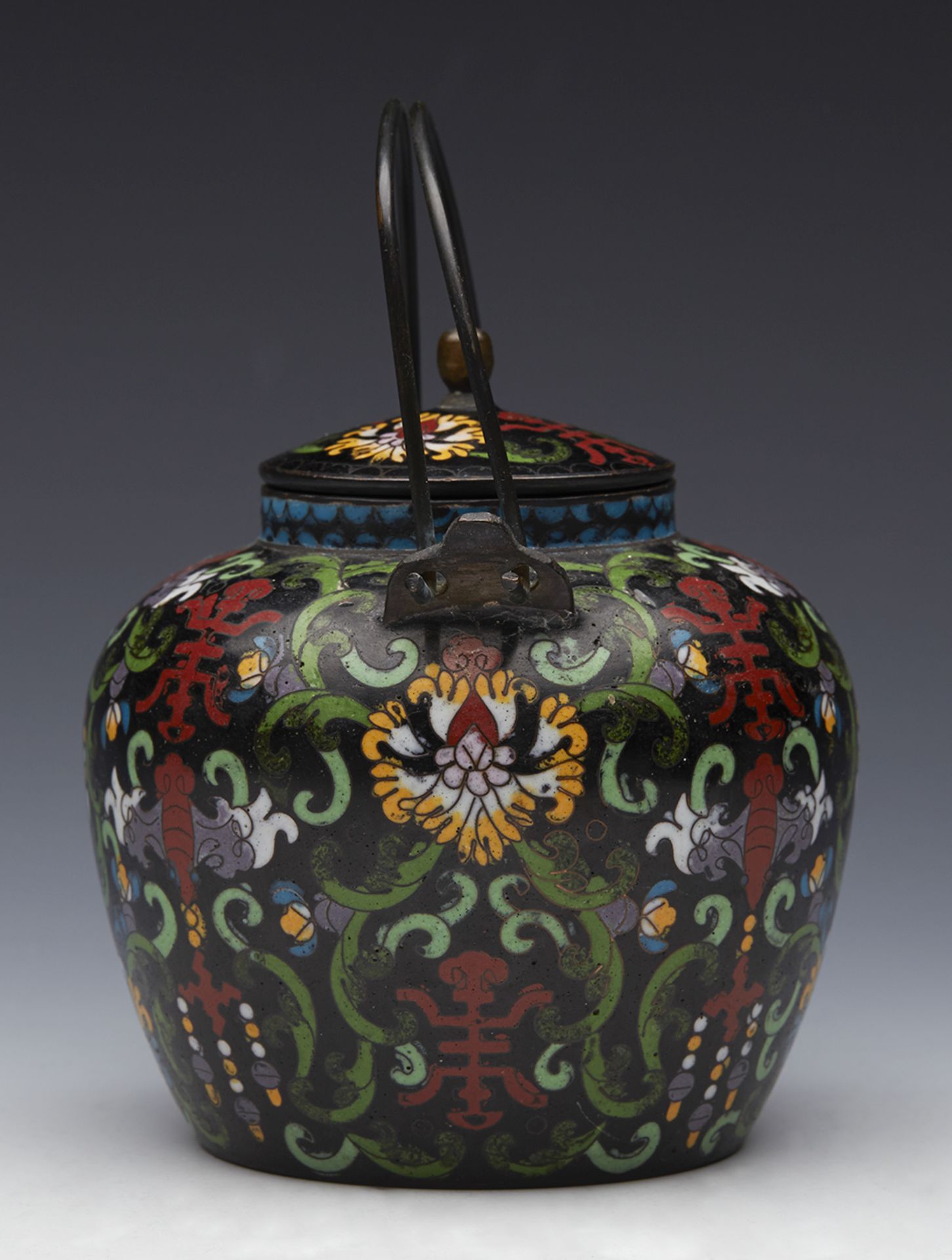 Fine Antique Chinese Qing Cloisonne Wine Pot Marked Tong Shun Tang 19Th C. - Image 9 of 10