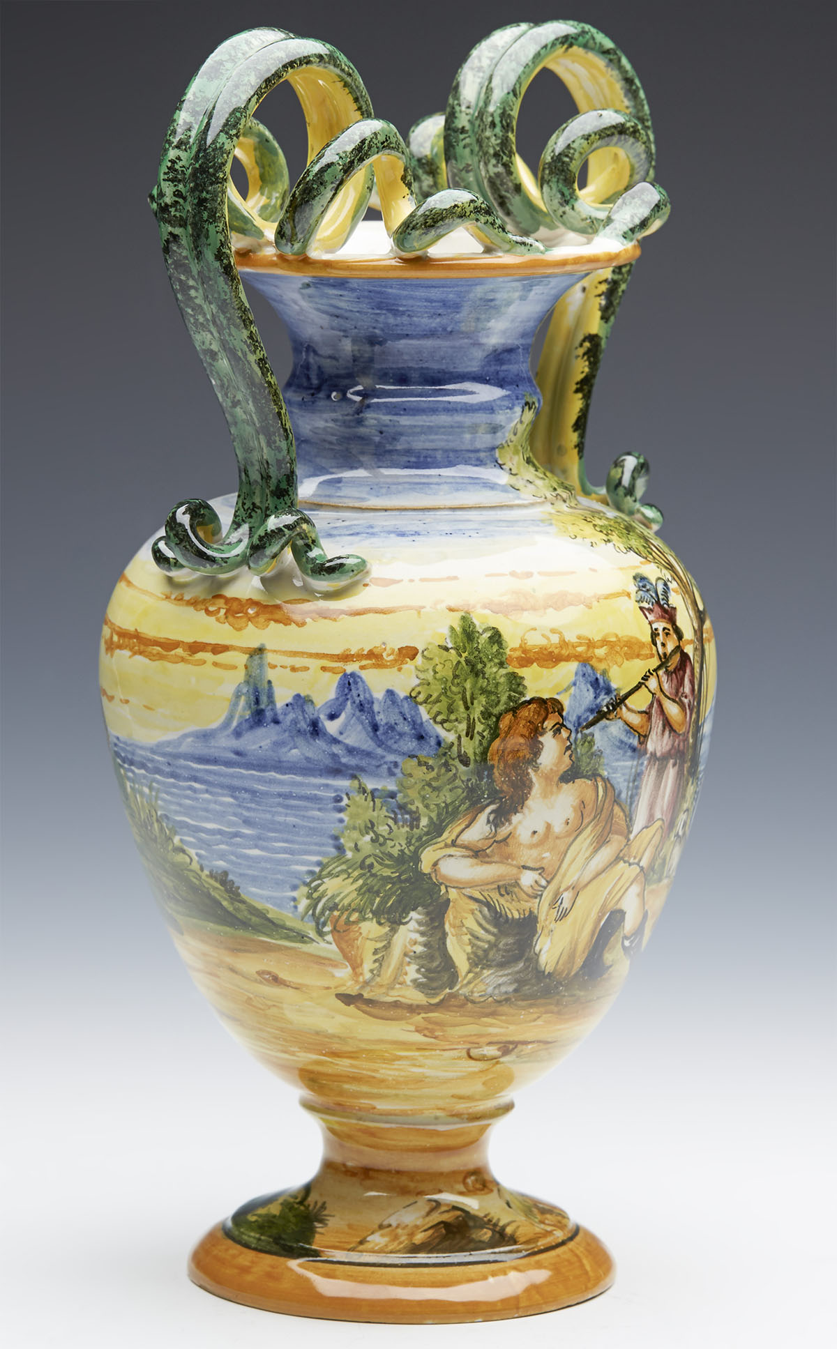 ANTIQUE ITALIAN CANTAGALLI MAIOLICA VASE 19/20TH C. - Image 3 of 8