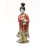 FINE ANTIQUE CHINESE PORCELAIN LADY & DOG FIGURE c.1910