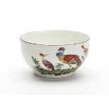 ANTIQUE EARLY CHELSEA BIRD PAINTED TEABOWL 18TH C.