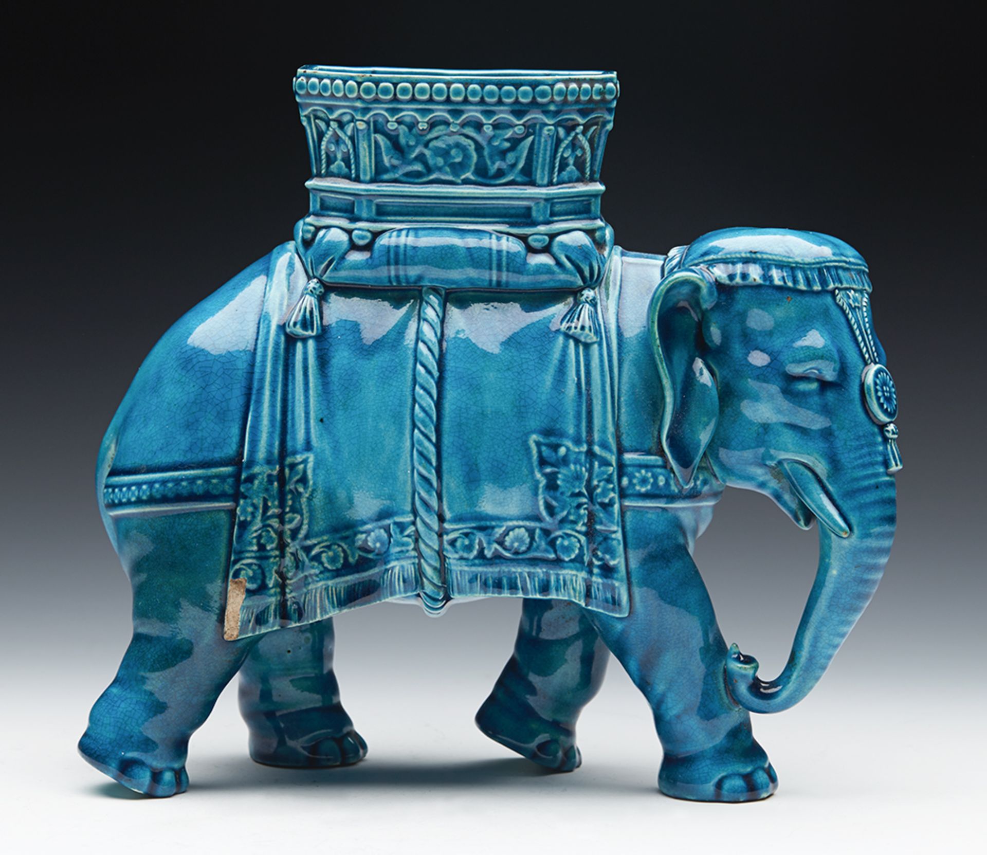 Antique Royal Worcester Majolica Elephant Vase By James Hadley C.1875 - Image 3 of 12