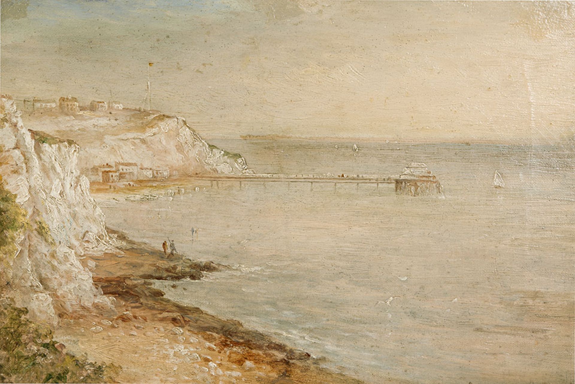Gustave De Breanski, Coastline Oil On Canvas, 19th C. - Image 9 of 12