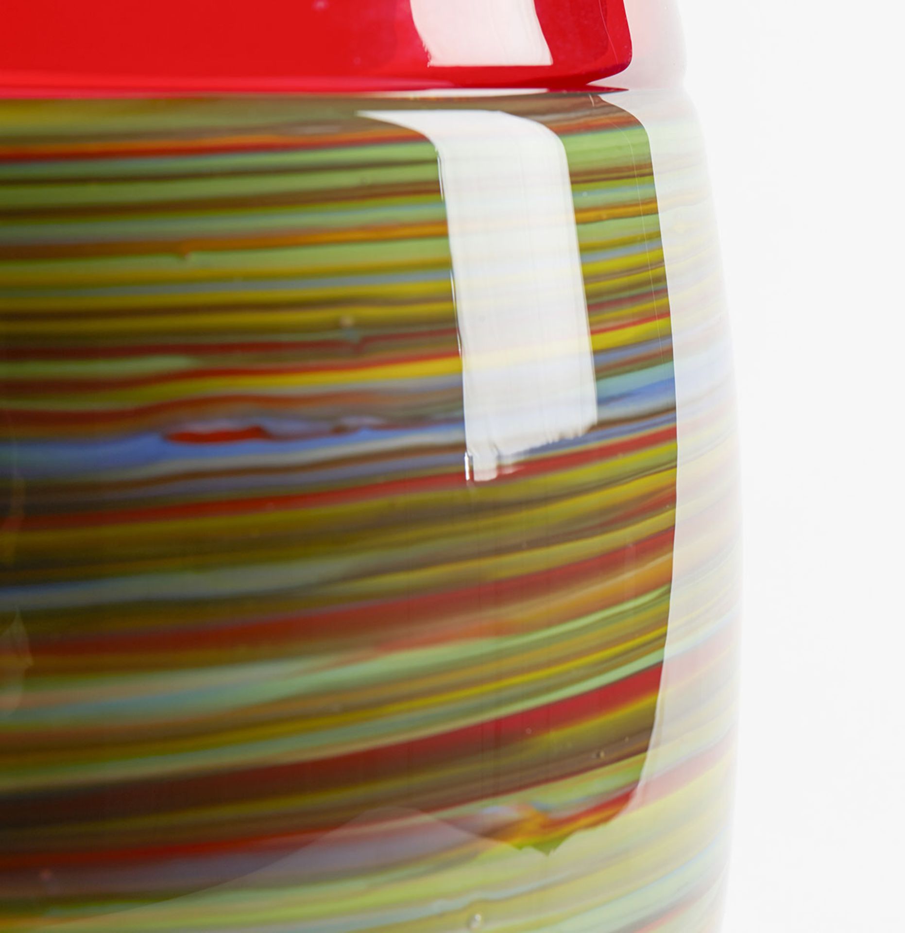 Italian Murano Gino Cenedese Signed Swirl Design Red Art Glass Vase - Image 4 of 10