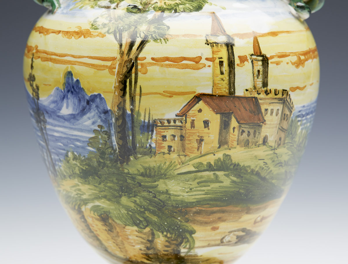 ANTIQUE ITALIAN CANTAGALLI MAIOLICA VASE 19/20TH C. - Image 4 of 8