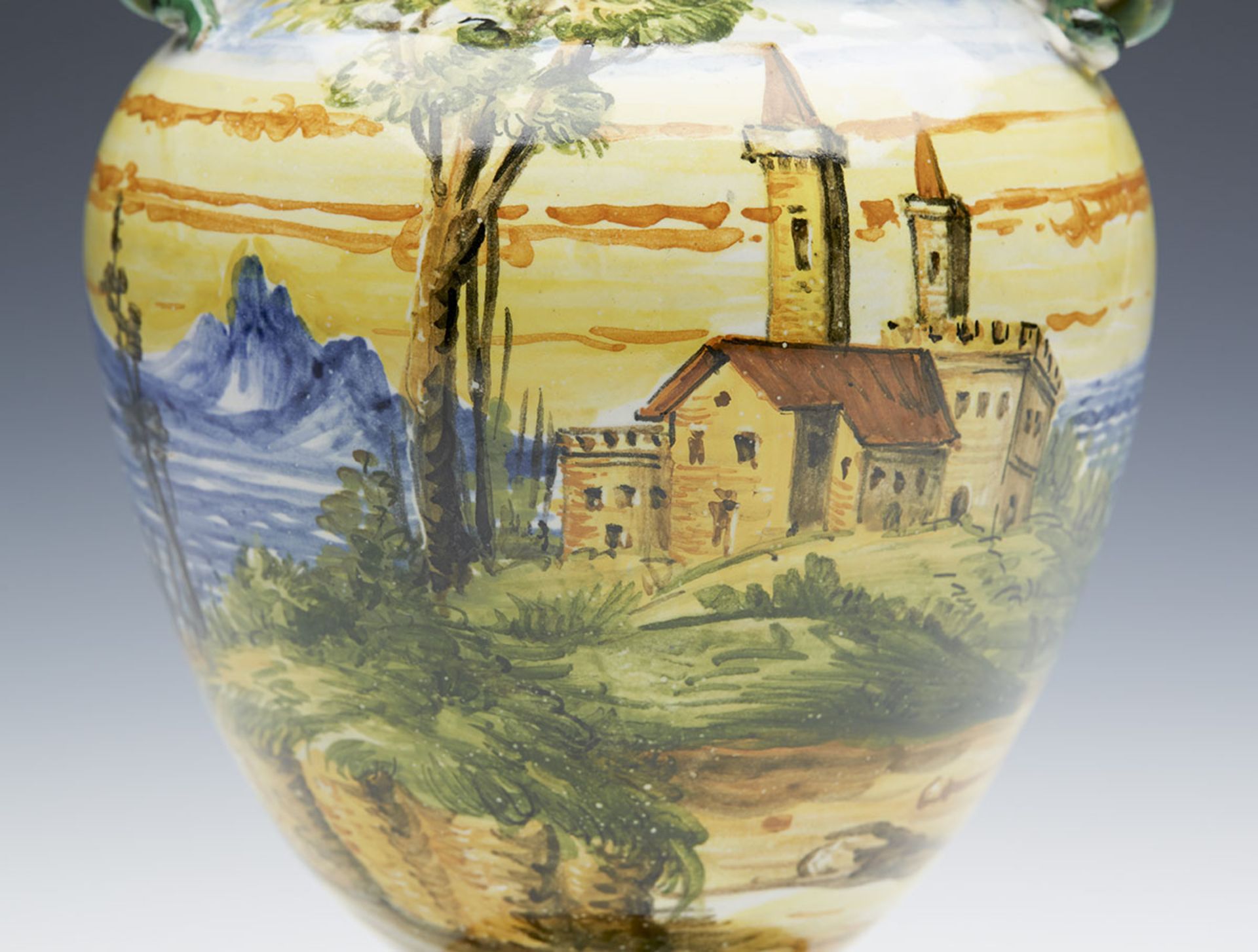 ANTIQUE ITALIAN CANTAGALLI MAIOLICA VASE 19/20TH C. - Image 4 of 8