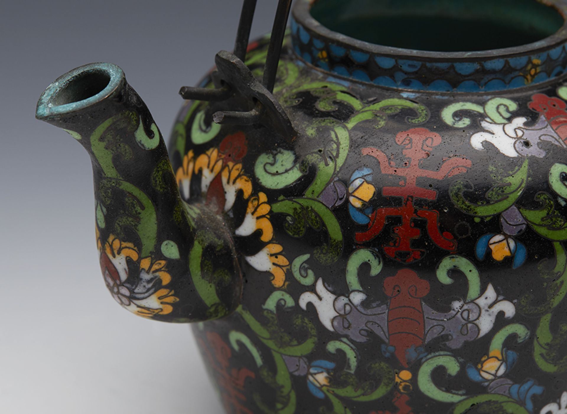 Fine Antique Chinese Qing Cloisonne Wine Pot Marked Tong Shun Tang 19Th C. - Image 2 of 10