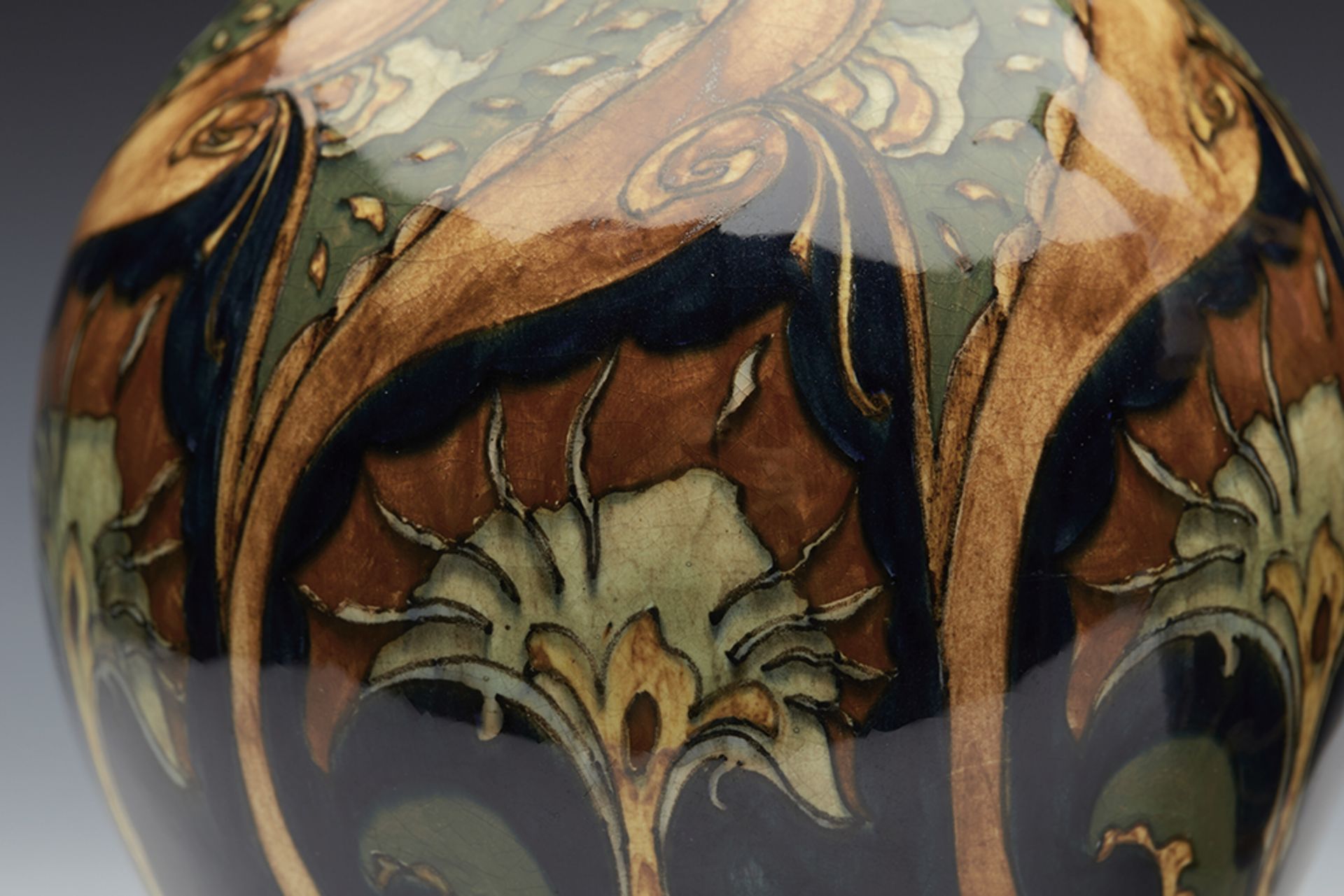 Pair Art Pottery Rozenburg Stylish Floral Design Vases 1896 - Image 6 of 16