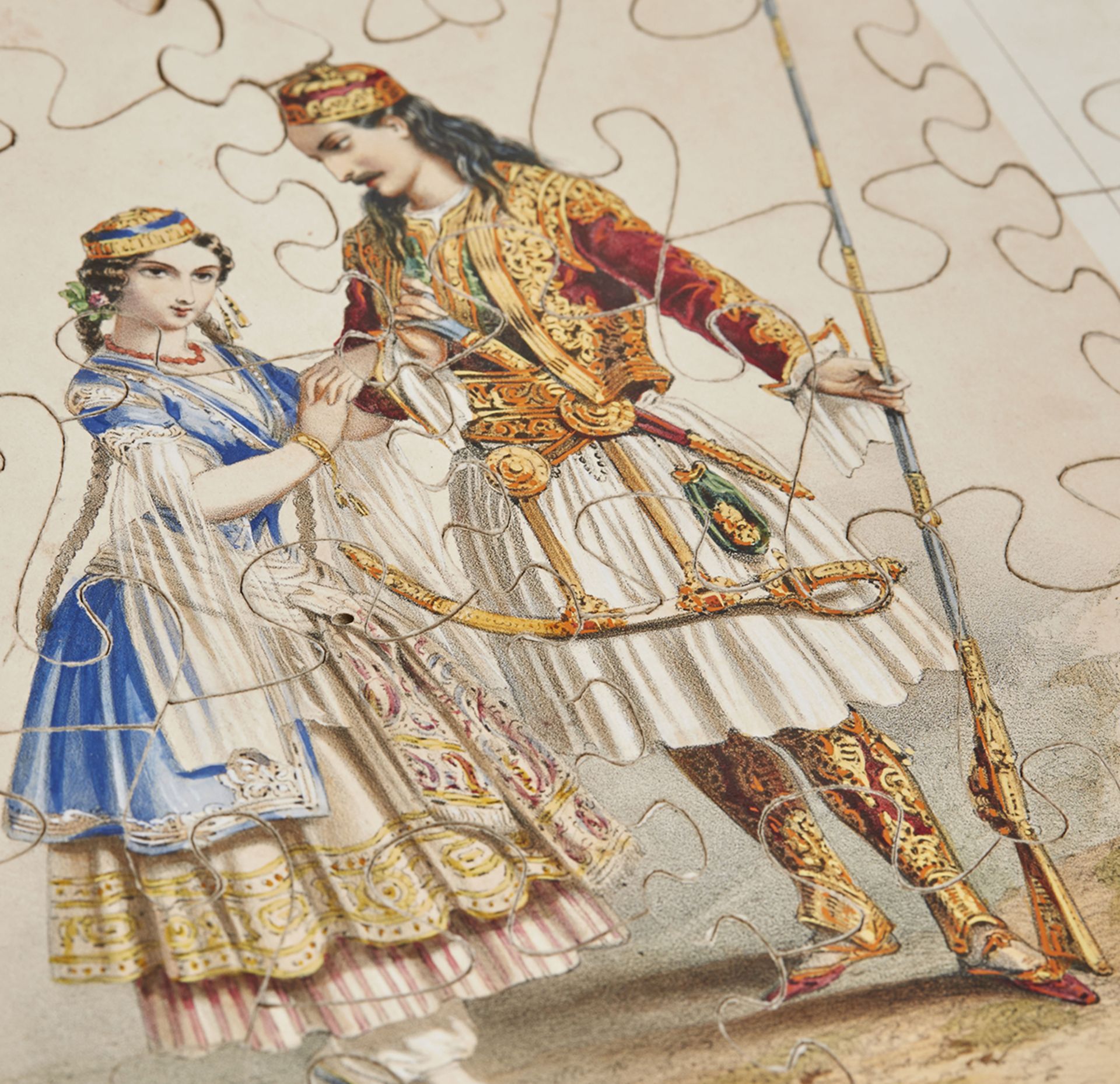 ANTIQUE FRENCH BOXED COSTUMES JIGSAWS A. LACAUCHIE 19TH C. - Image 8 of 9