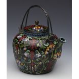 Fine Antique Chinese Qing Cloisonne Wine Pot Marked Tong Shun Tang 19Th C.