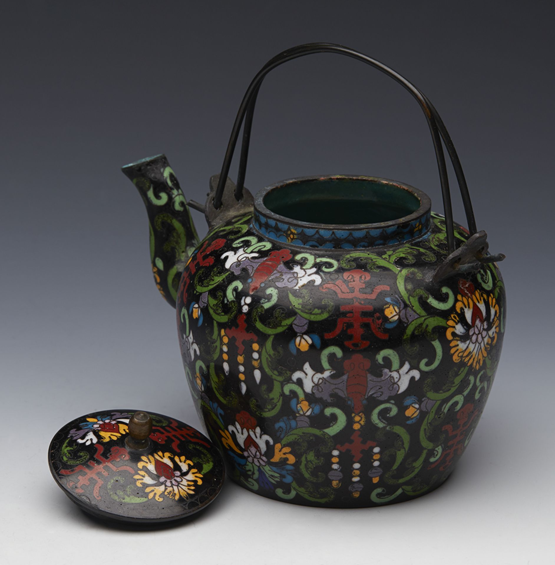 Fine Antique Chinese Qing Cloisonne Wine Pot Marked Tong Shun Tang 19Th C. - Image 7 of 10