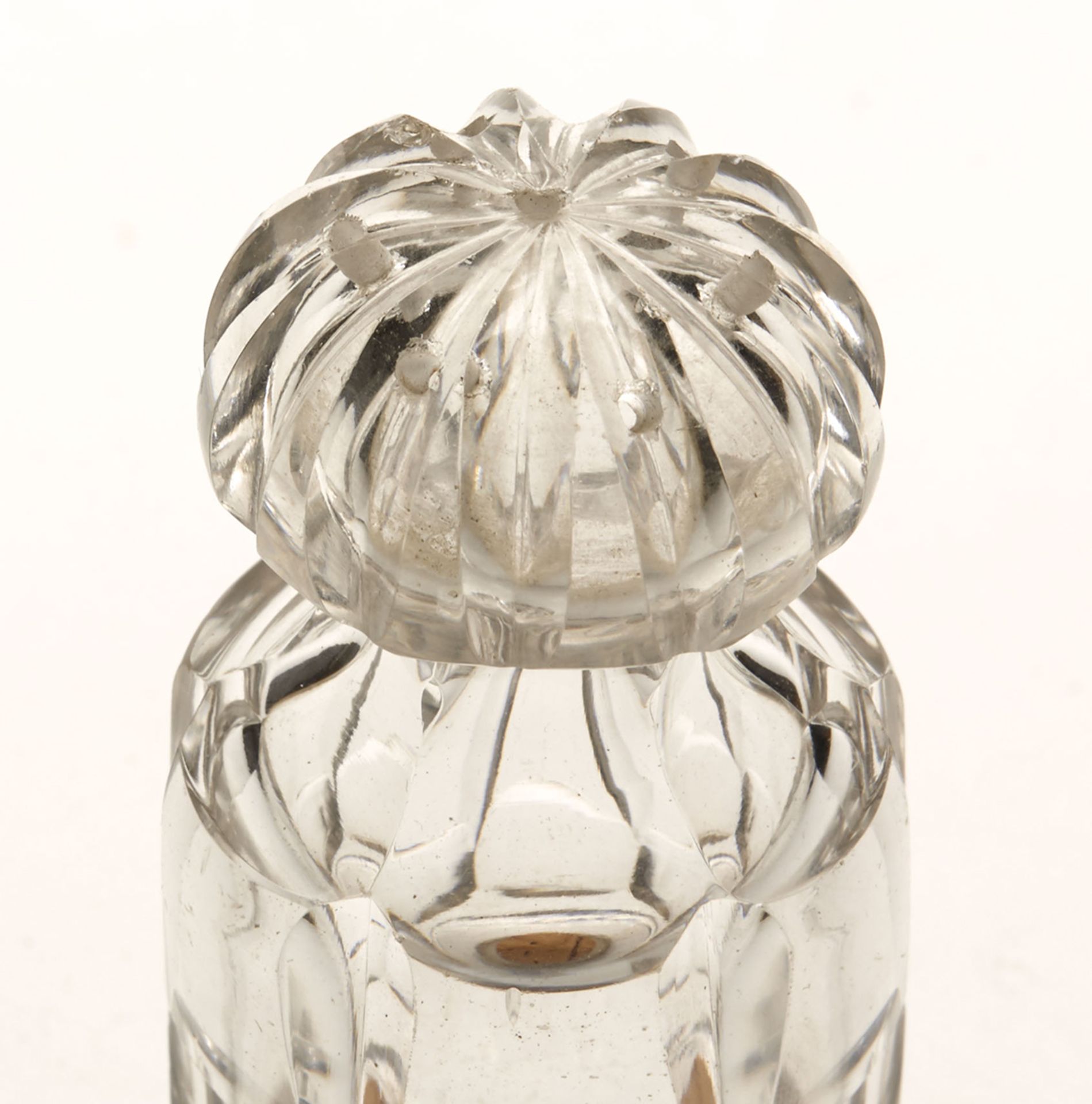 ANTIQUE GEORGIAN CUT GLASS POUNCE POT c.1820 - Image 4 of 5