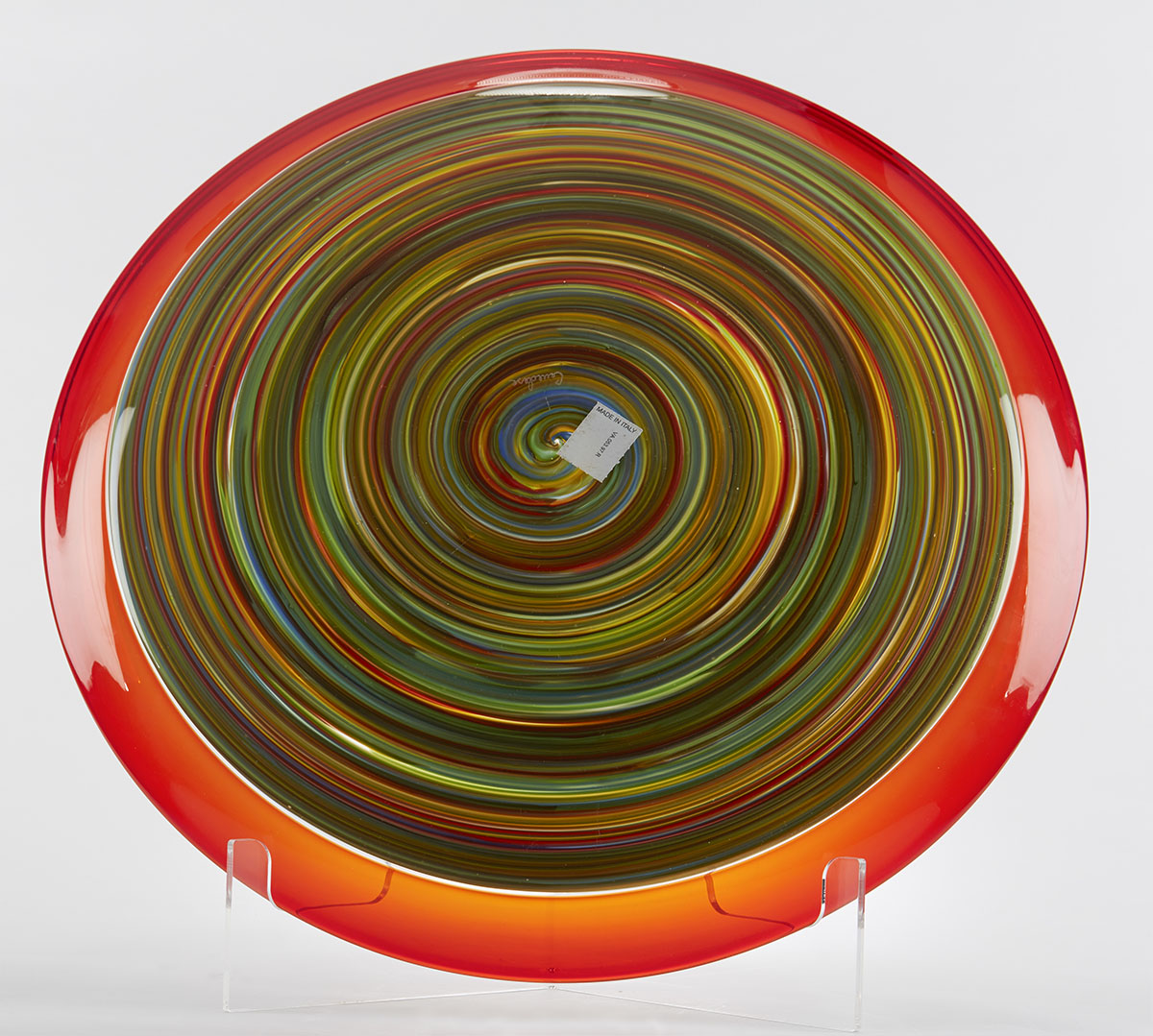 Italian Murano Gino Cenedese Signed Art Glass Charger - Image 5 of 9