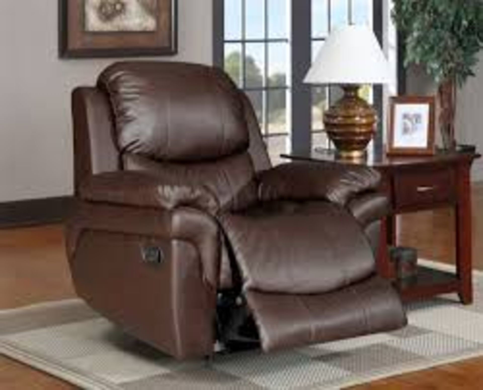 SUPREME VALANCE SINGLE RECLINING ARM CHAIR IN SHINY BROWN LEATHER