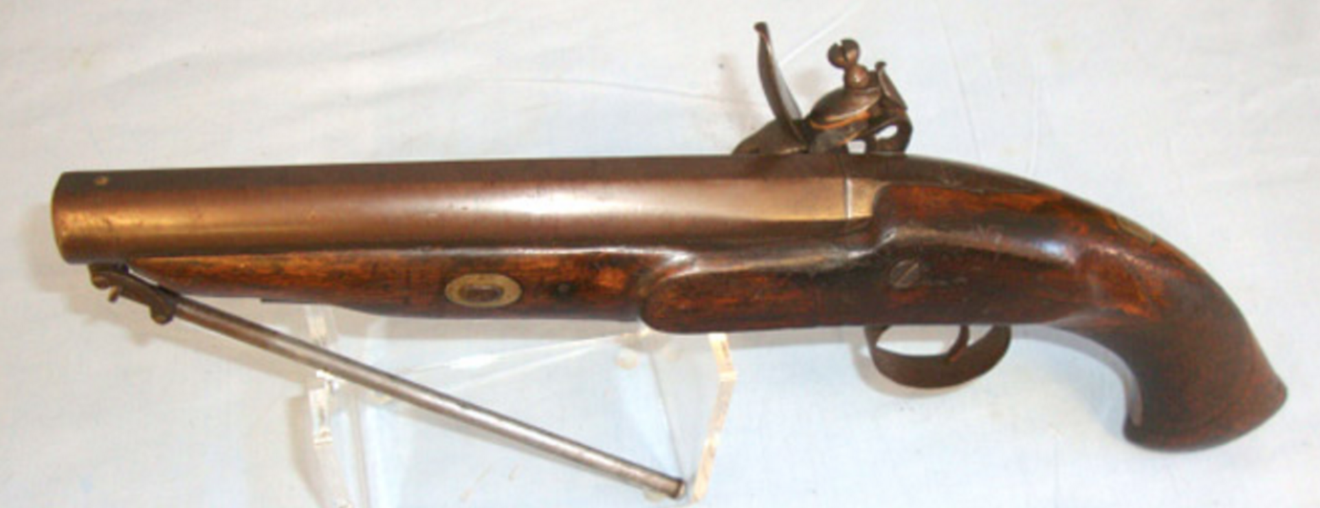 RARE, C1815 .750 Musket Bore, Flintlock Holster Pistol By Lacy & Co London With ‘Fish Tail’ Grip - Image 3 of 3
