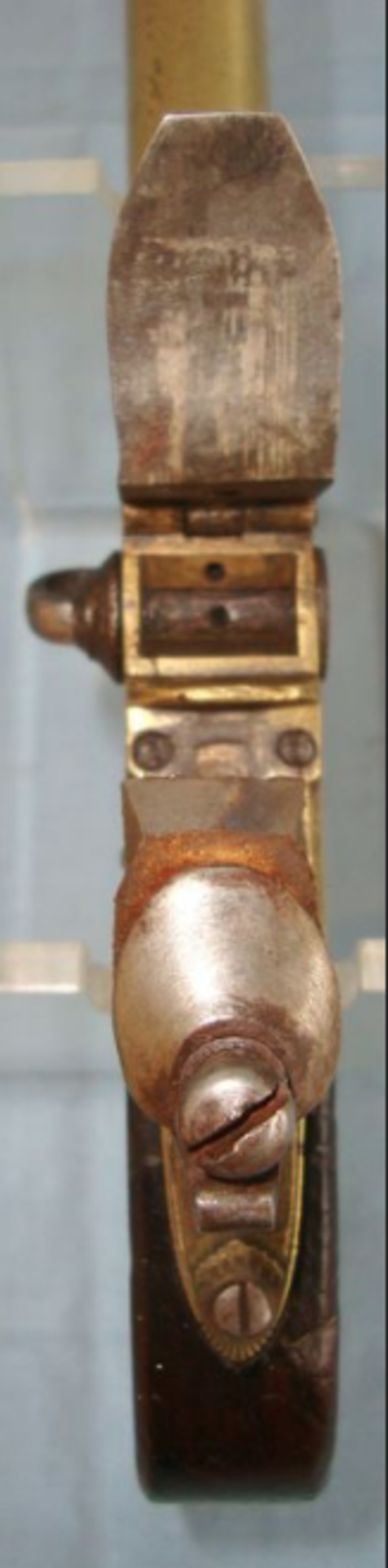 Early 1800's Irish Brass Framed Double Barrel, Over & Under, Tap Action Flintlock Pocket Pistol - Image 2 of 3