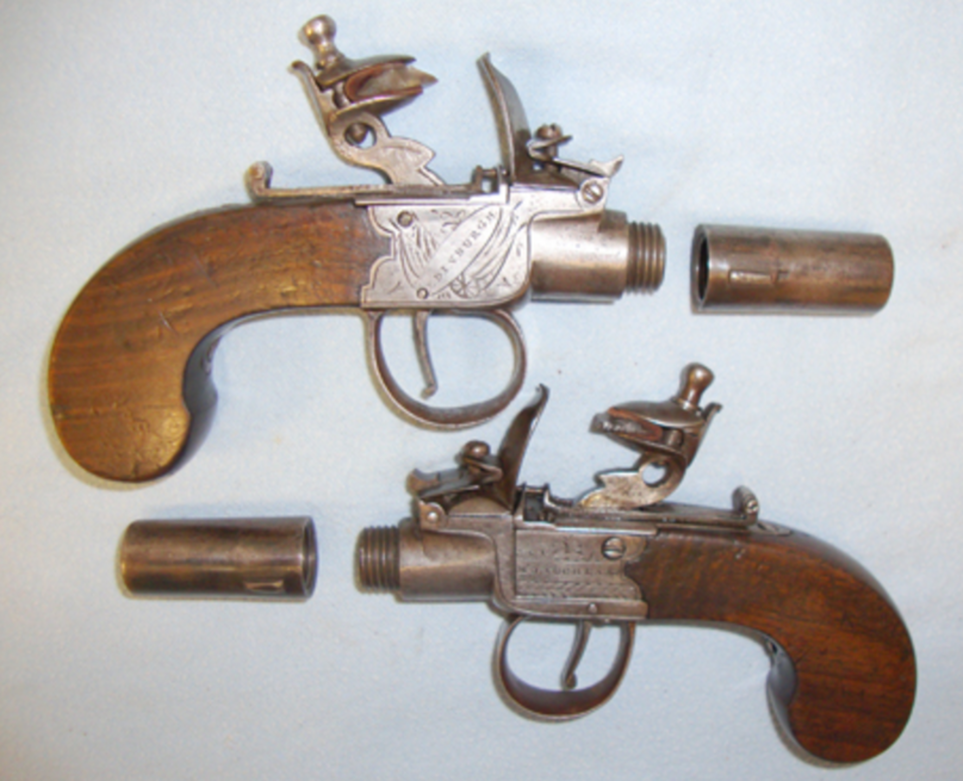Quality 1806-1849 Flintlock Pocket Pistols With .47" Calibre Screw Off Barrels - Image 3 of 3