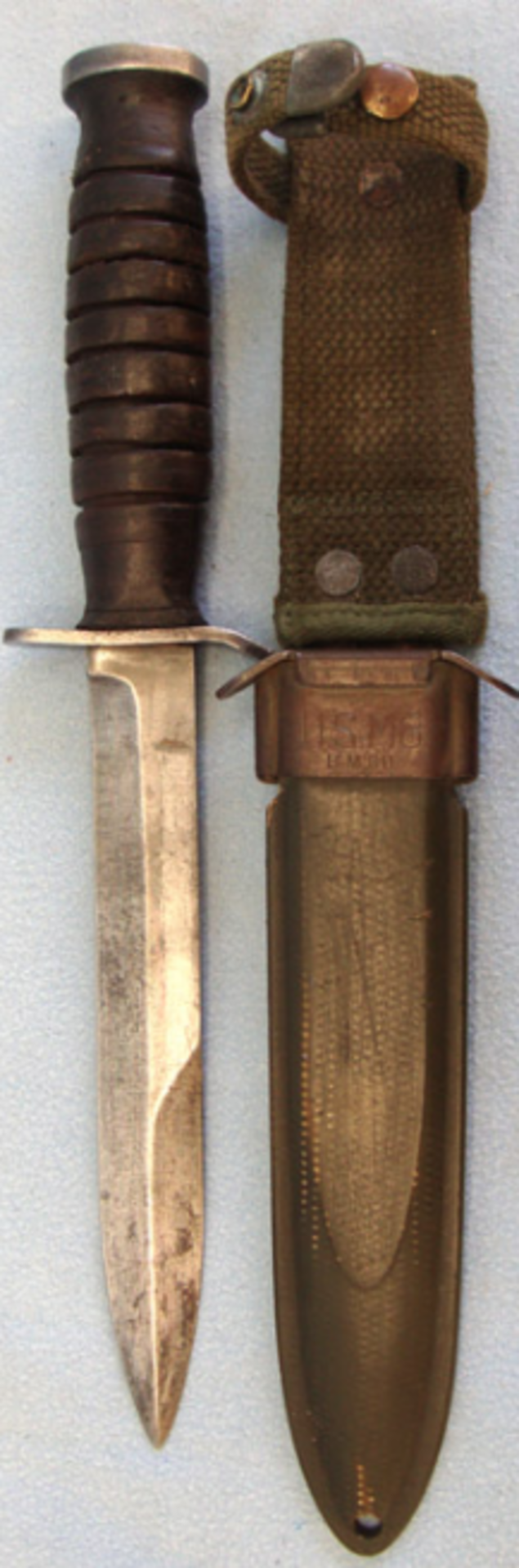 WW2 U.S. Marines, Early M3 Figthing Knife By Utica In Early M8 Scabbard