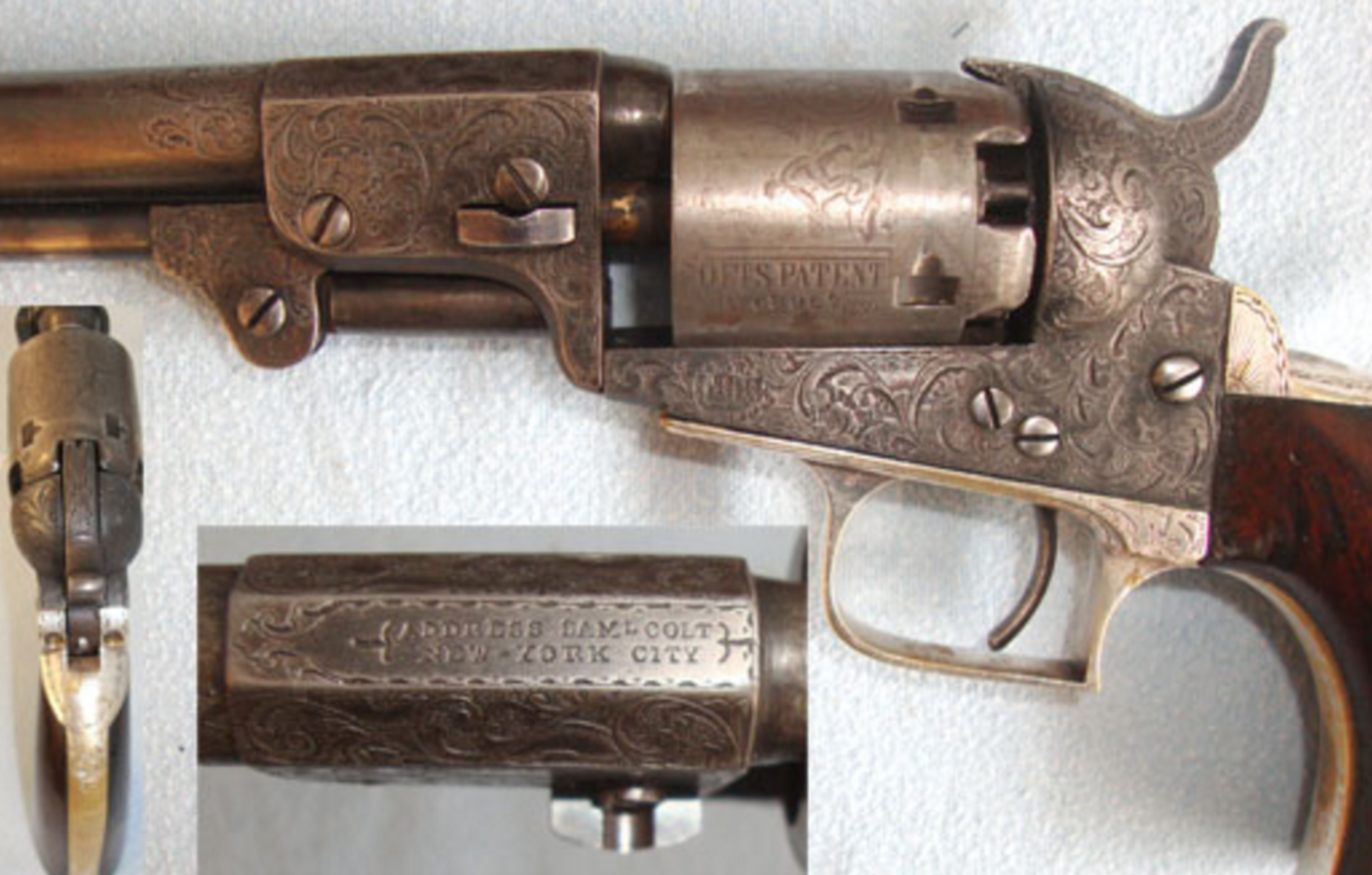 ORIGINAL ALL MATCHING NUMBERS INCLUDING CYLINDER, 1853, Cased, Ornately Factory Engraved Colt.31 Cal - Image 2 of 3