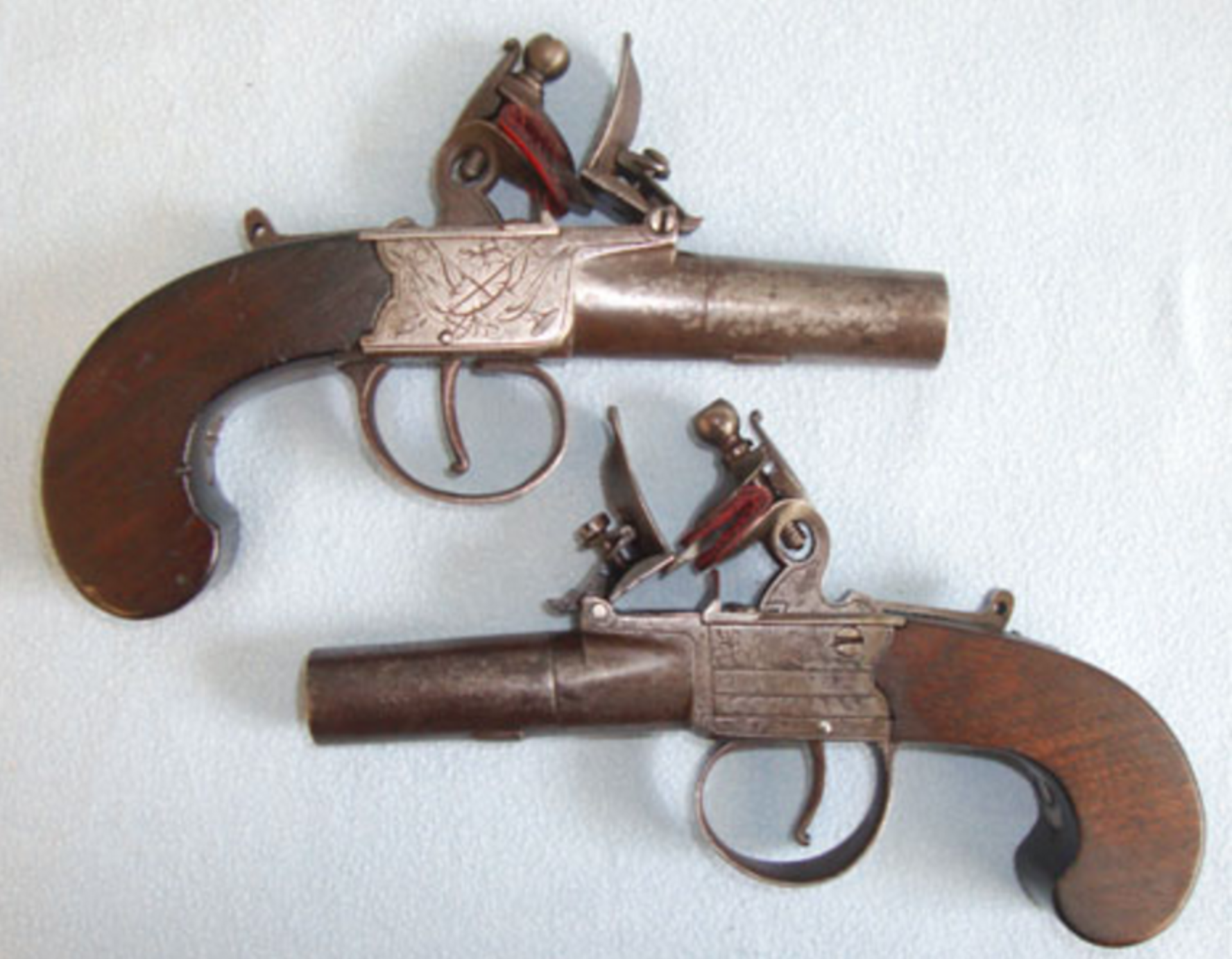 1793-1833 Pair Of Thomas Fisher London English Flintlock Pocket Pistols