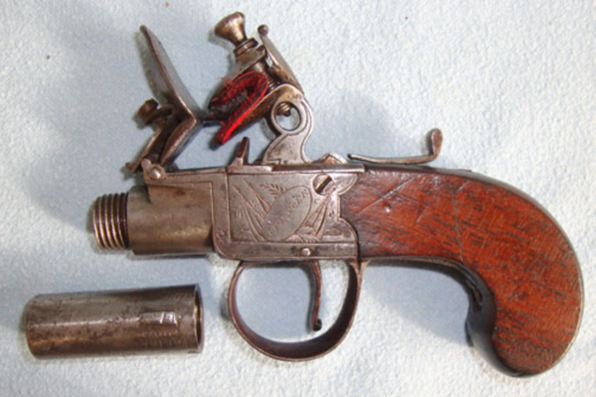 C1820 English Thomas Spencer,London, .45” Bore Flintlock Pocket Pistol With Screw Off Barrel - Image 3 of 3