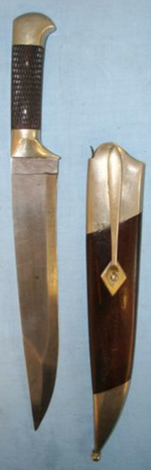 WW2 Far East British Private Purchase Fighting Knife & Scabbard To N. Lloyd 5th Para 4 Brigade - Image 3 of 3