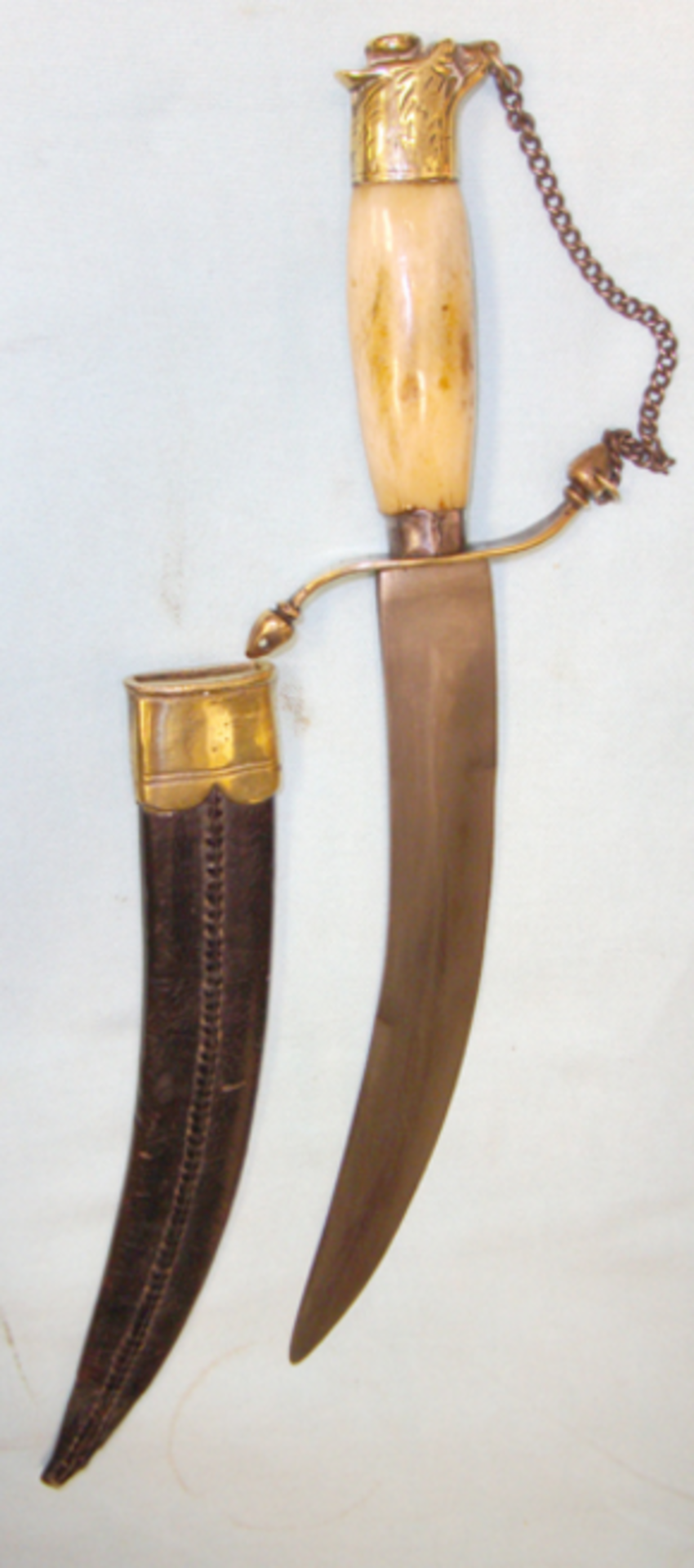 Victorian Naval Midshipman's Dirk With Marine Ivory Handle & Scabbard - Image 3 of 3