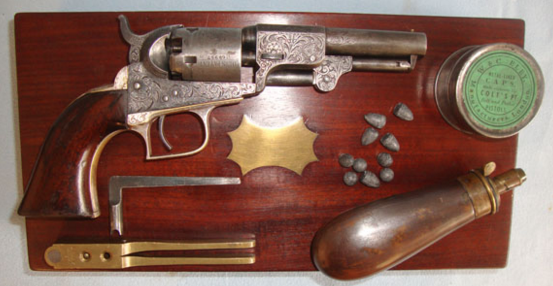 ORIGINAL ALL MATCHING NUMBERS INCLUDING CYLINDER, 1853, Cased, Ornately Factory Engraved Colt.31 Cal - Image 3 of 3