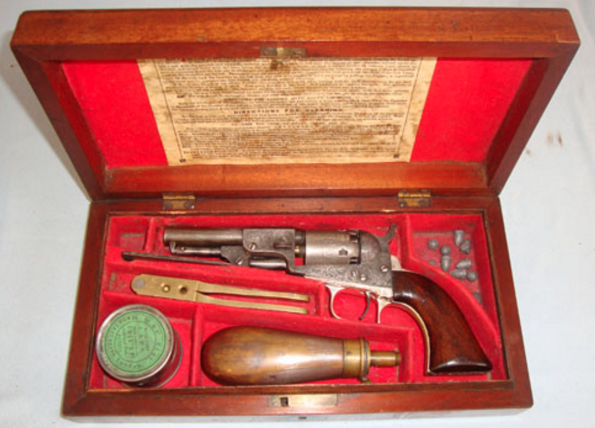 ORIGINAL ALL MATCHING NUMBERS INCLUDING CYLINDER, 1853, Cased, Ornately Factory Engraved Colt.31 Cal