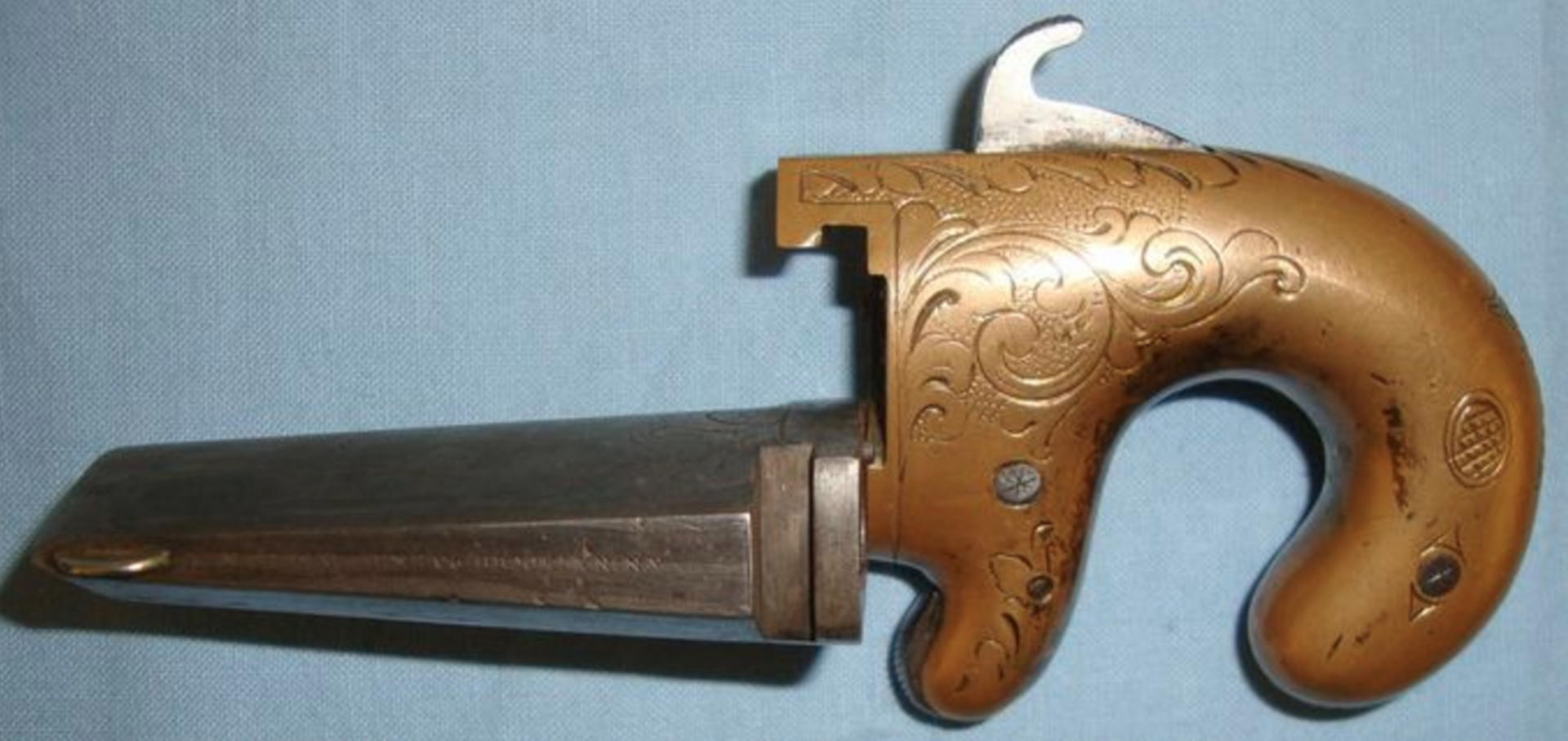 Original C1880 .41 Rim Fire Calibre Brass Framed ‘Knuckle Duster’ Derringer (Colt No.1) - Image 3 of 3