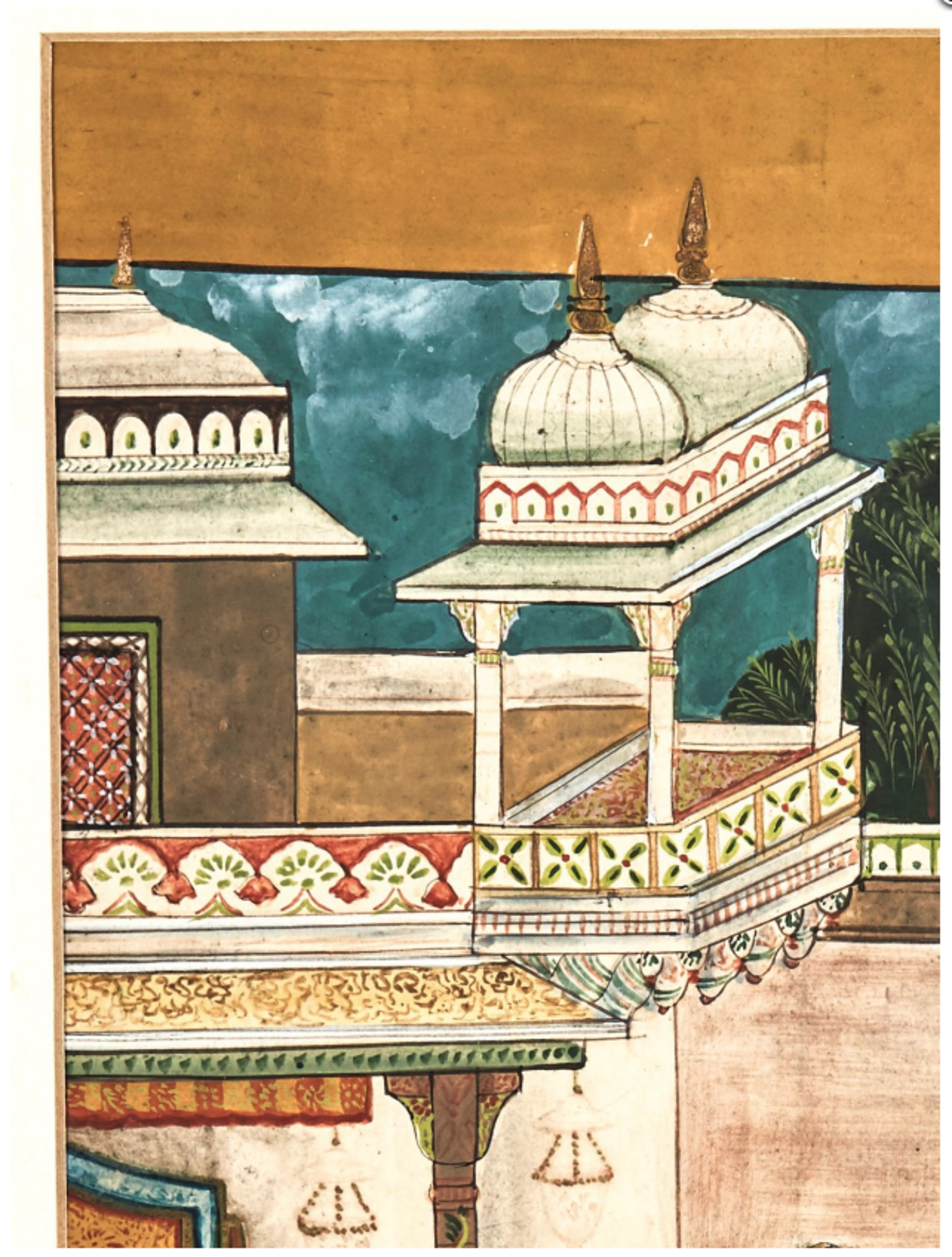 Antique Indian Watercolour, Interior Scene, 19Th C. - Image 5 of 6