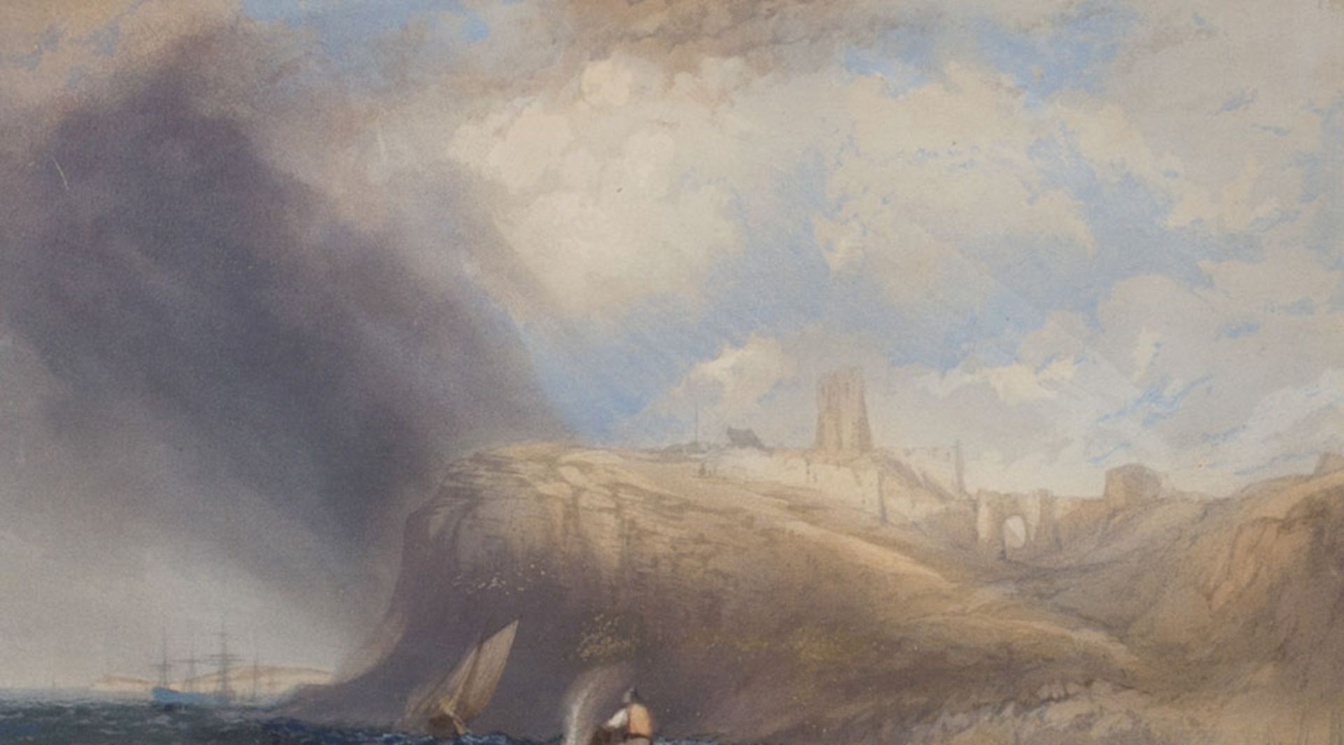 View Of Scarborough Castle, Watercolour By Charles Bentley RESERVE LOWERED - Image 5 of 9