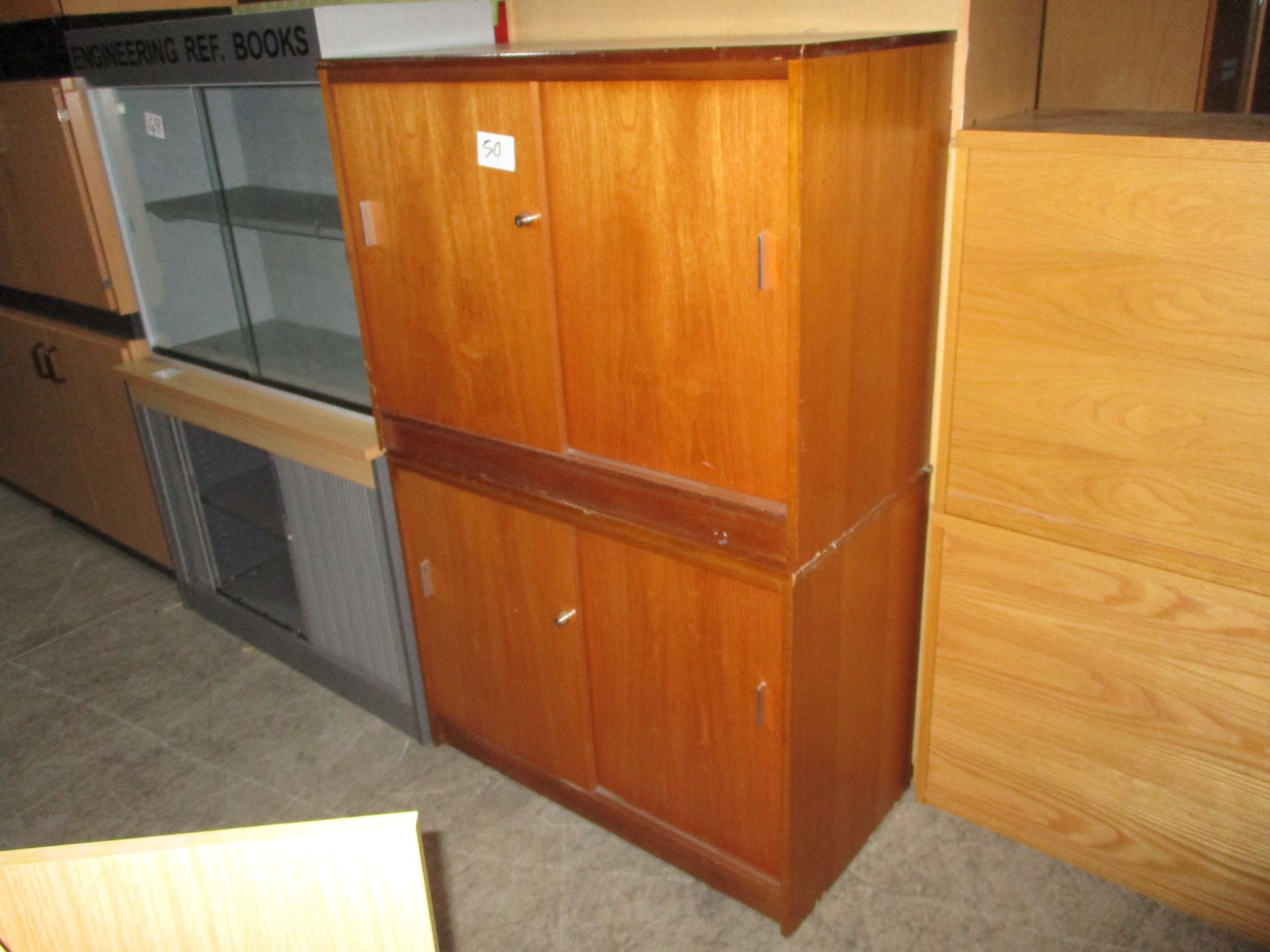 2 X Sliding Door Storage Cupboards