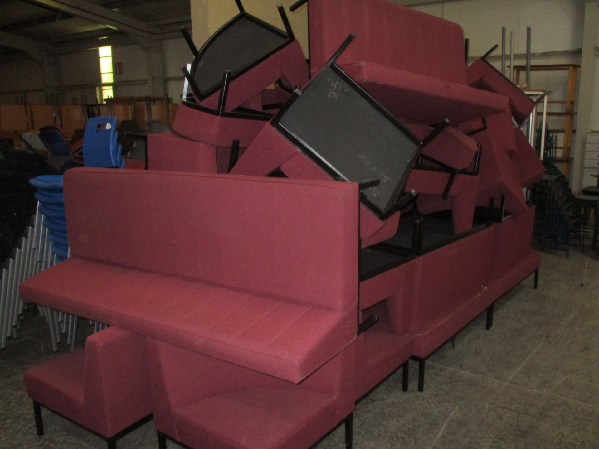 Huge Lot Maroon Reception Seating - Image 2 of 2