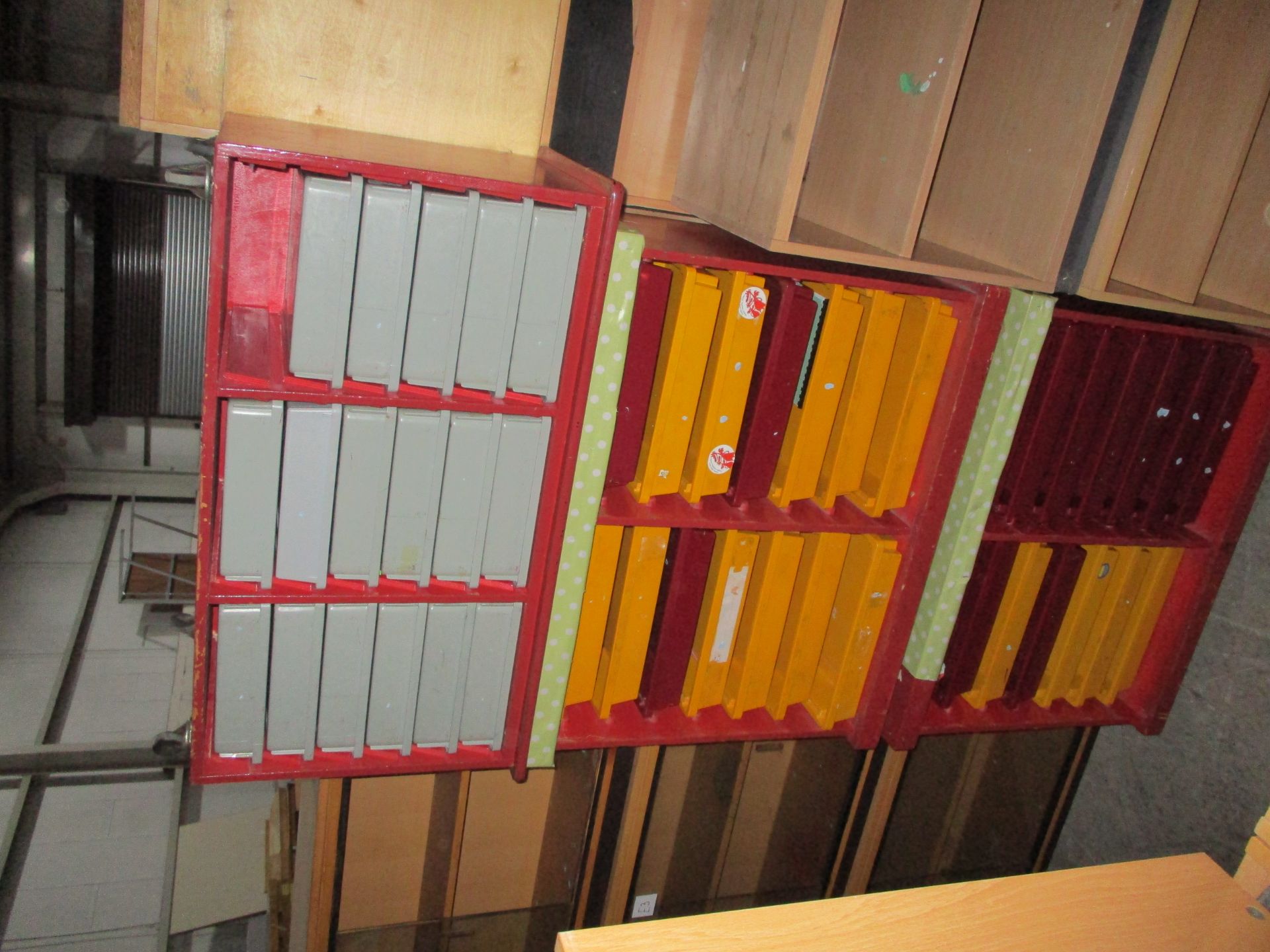 3 X Red Multi Drawer Storage Units