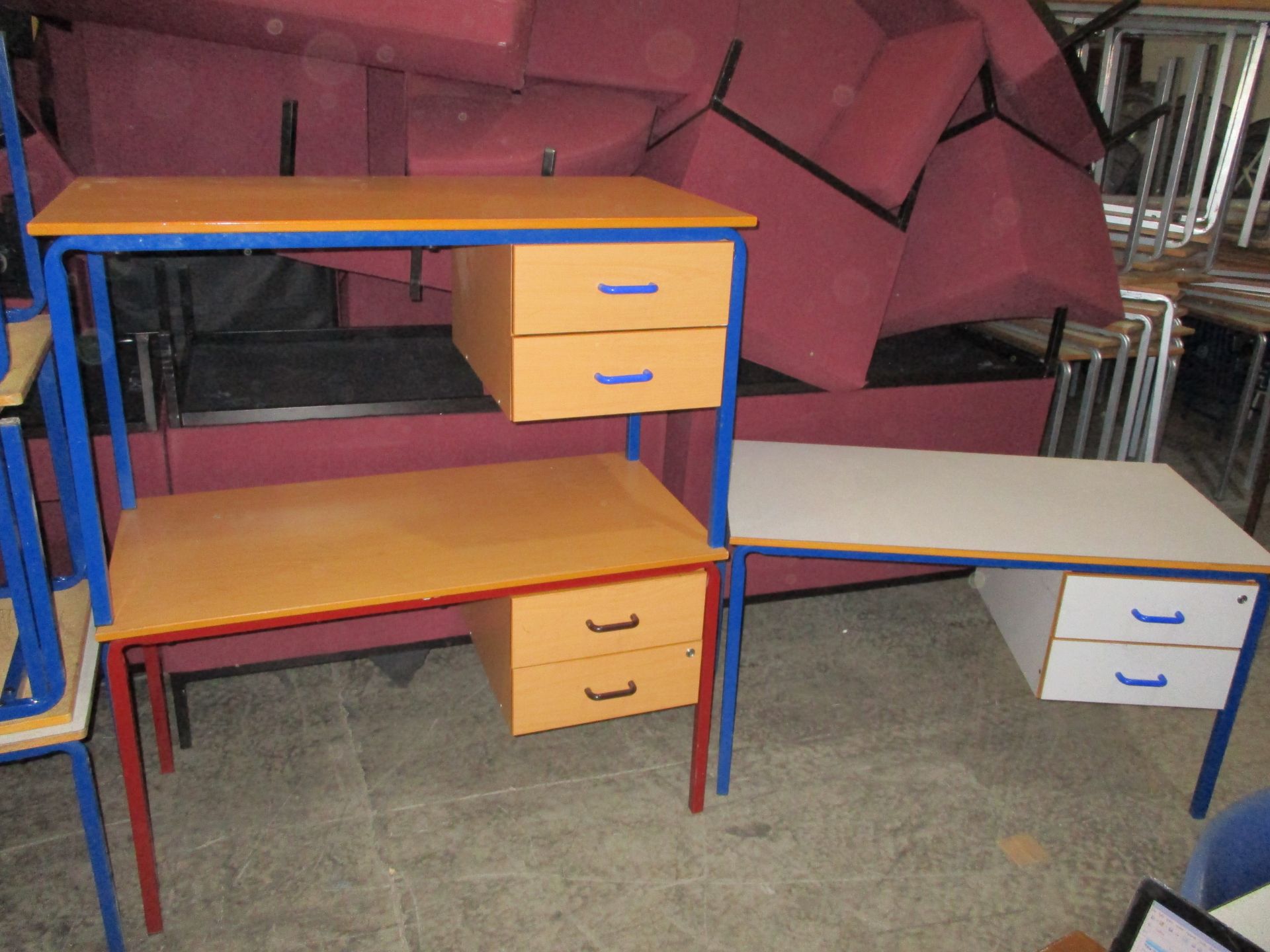 3 X Teachers Desks With Pedestals