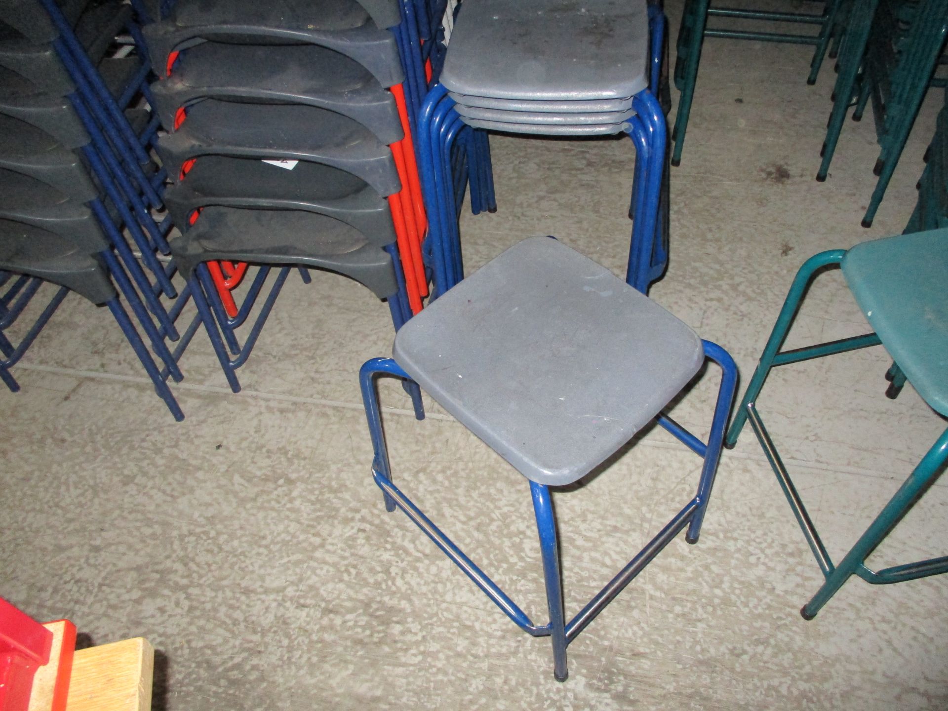 6 X Blue Stacking Stools