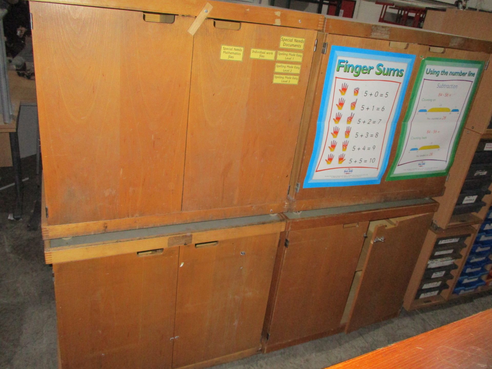 4 X School Low Storage Cupboards